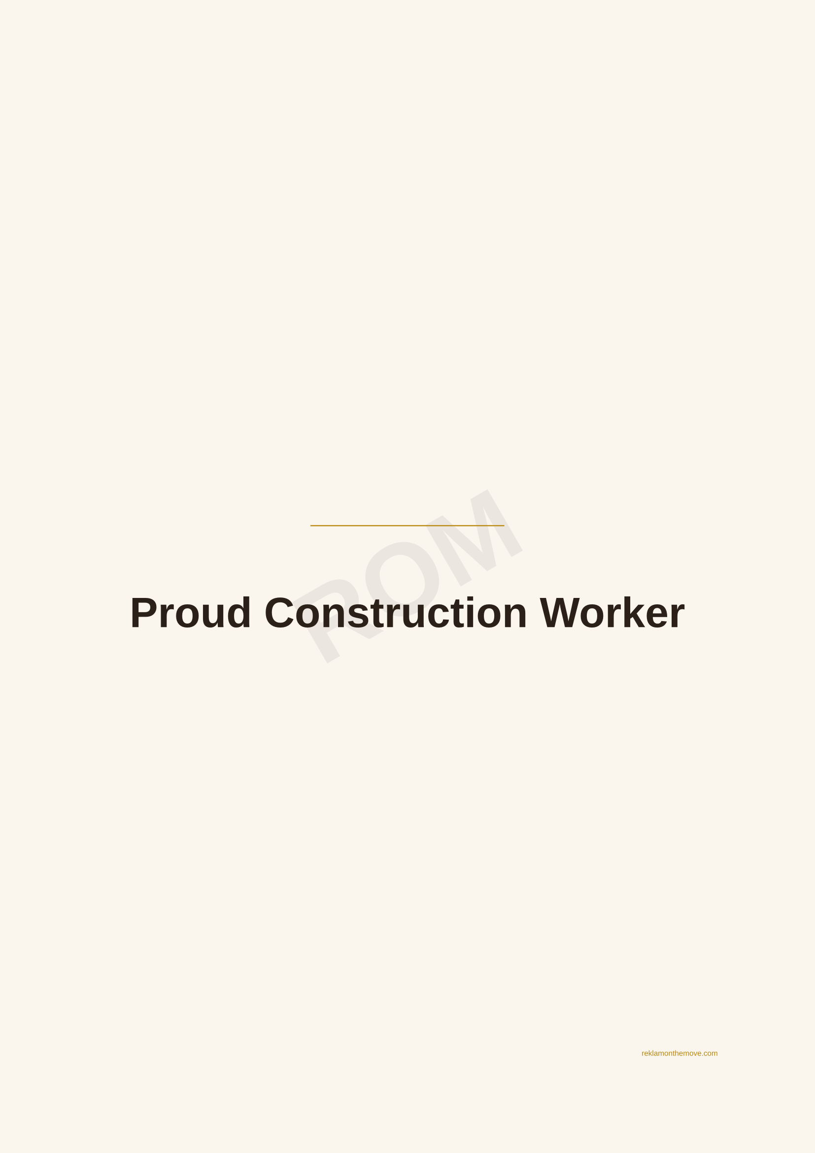 Proud Construction Worker · Espresso — ROM dijital ürün önizlemesi (filigranlı)