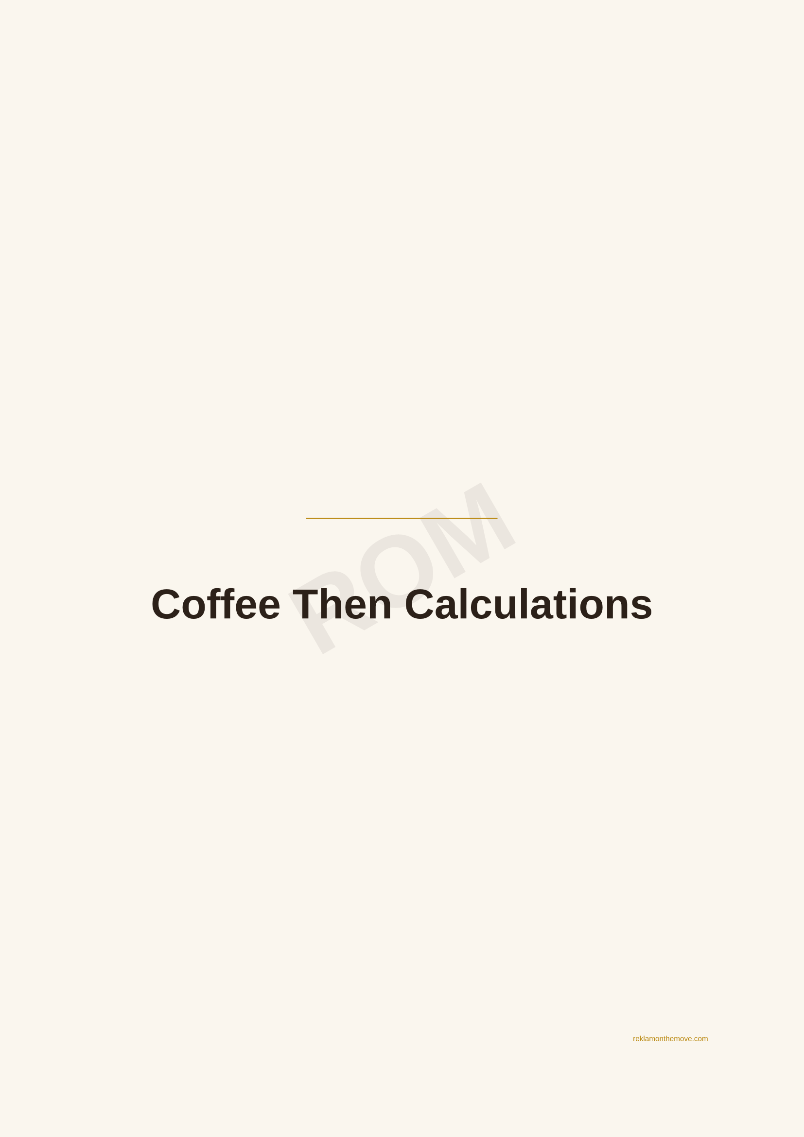 Coffee Then Calculations · Espresso — ROM dijital ürün önizlemesi (filigranlı)
