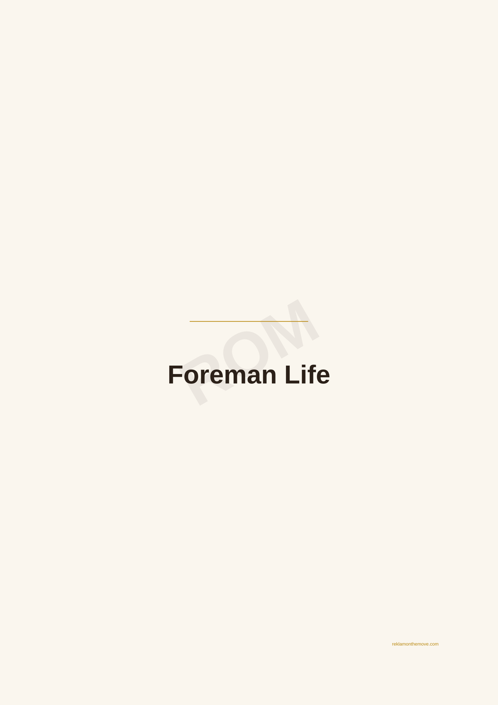 Foreman Life · Espresso — ROM dijital ürün önizlemesi (filigranlı)