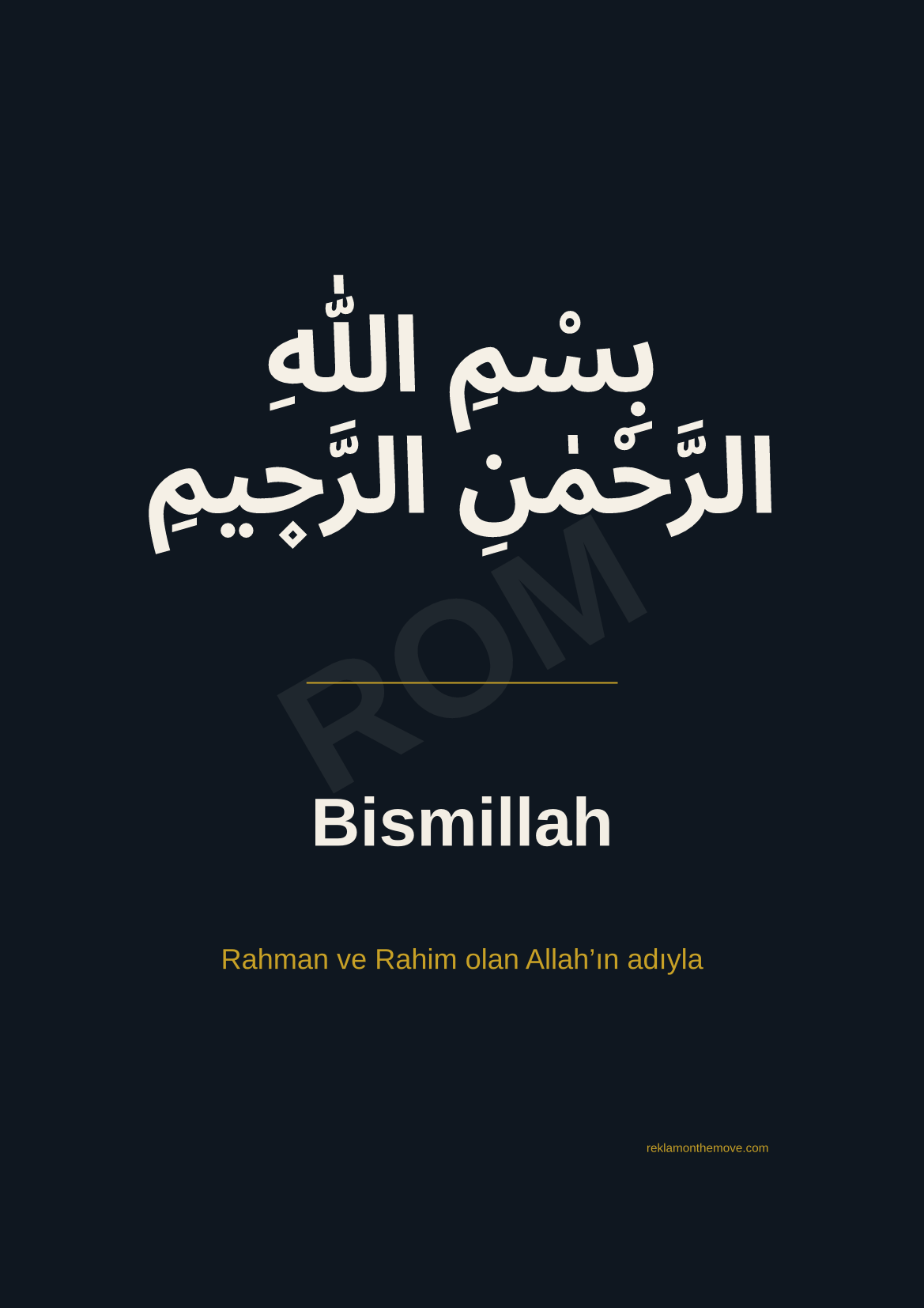 Bismillah · Gece · A3 — ROM dijital ürün önizlemesi