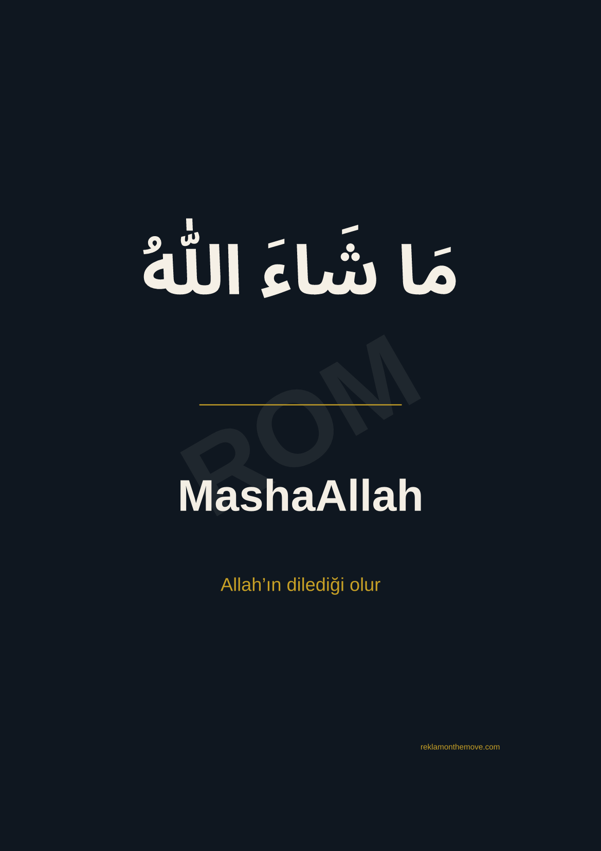 MashaAllah · Gece · A3 — ROM dijital ürün önizlemesi (filigranlı)