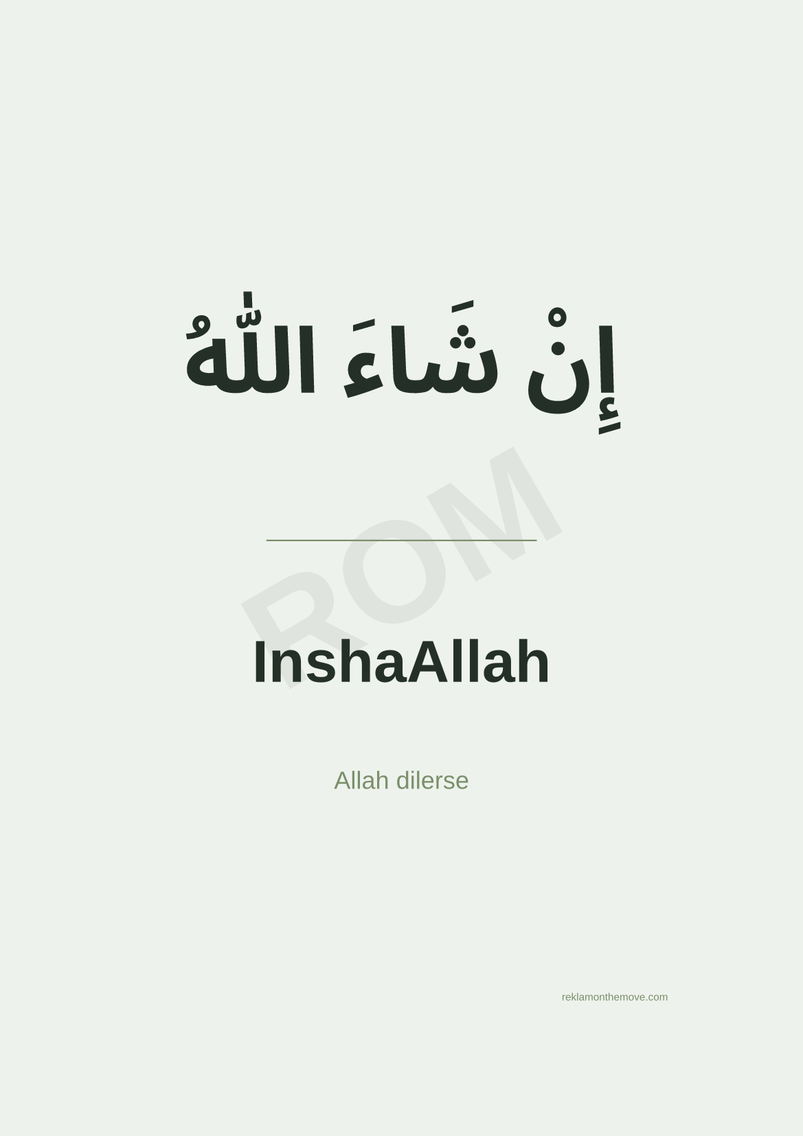 InshaAllah · Adaçayı · A3 — ROM dijital ürün önizlemesi (filigranlı)