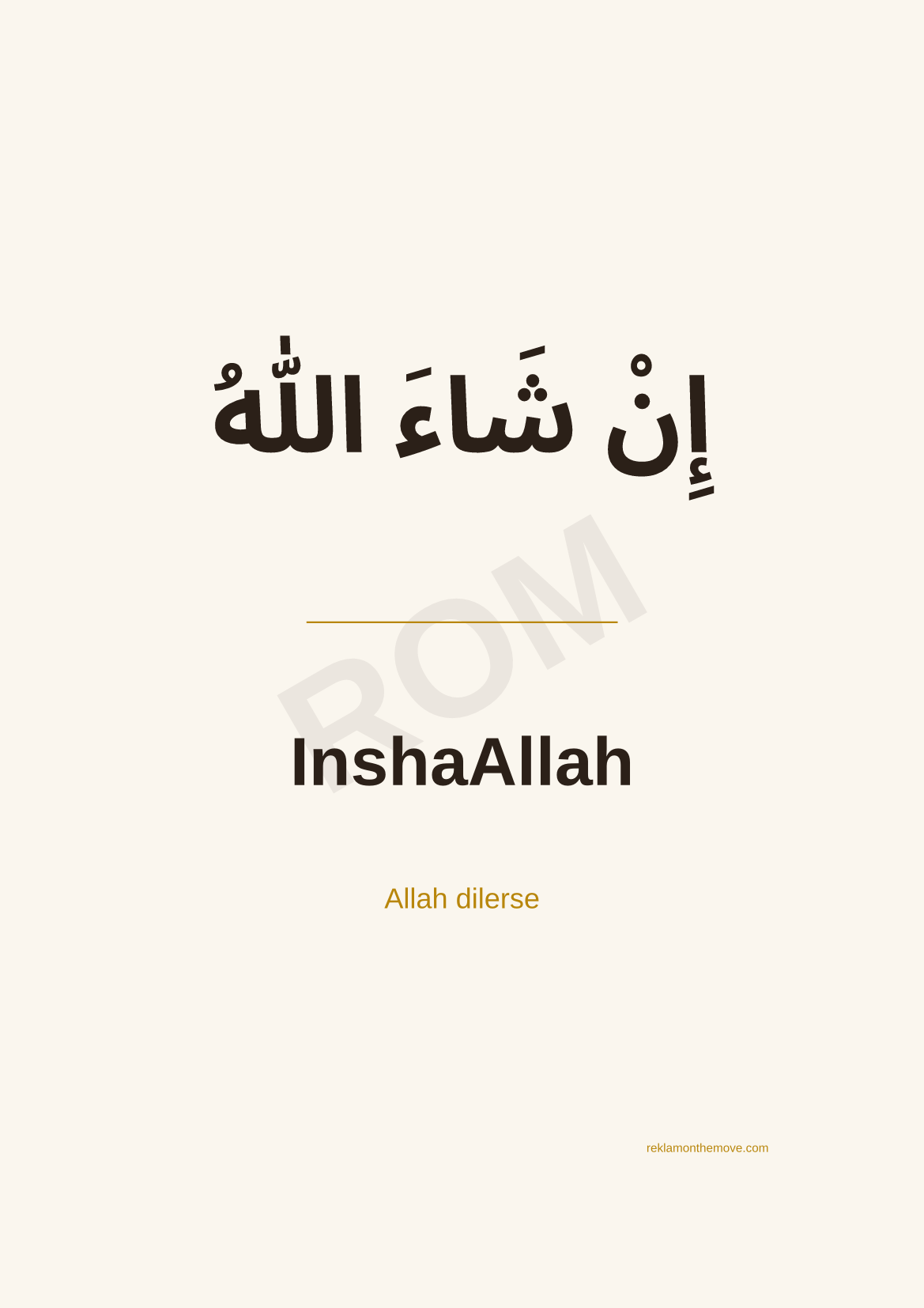 InshaAllah · Espresso · A3 — ROM dijital ürün önizlemesi (filigranlı)