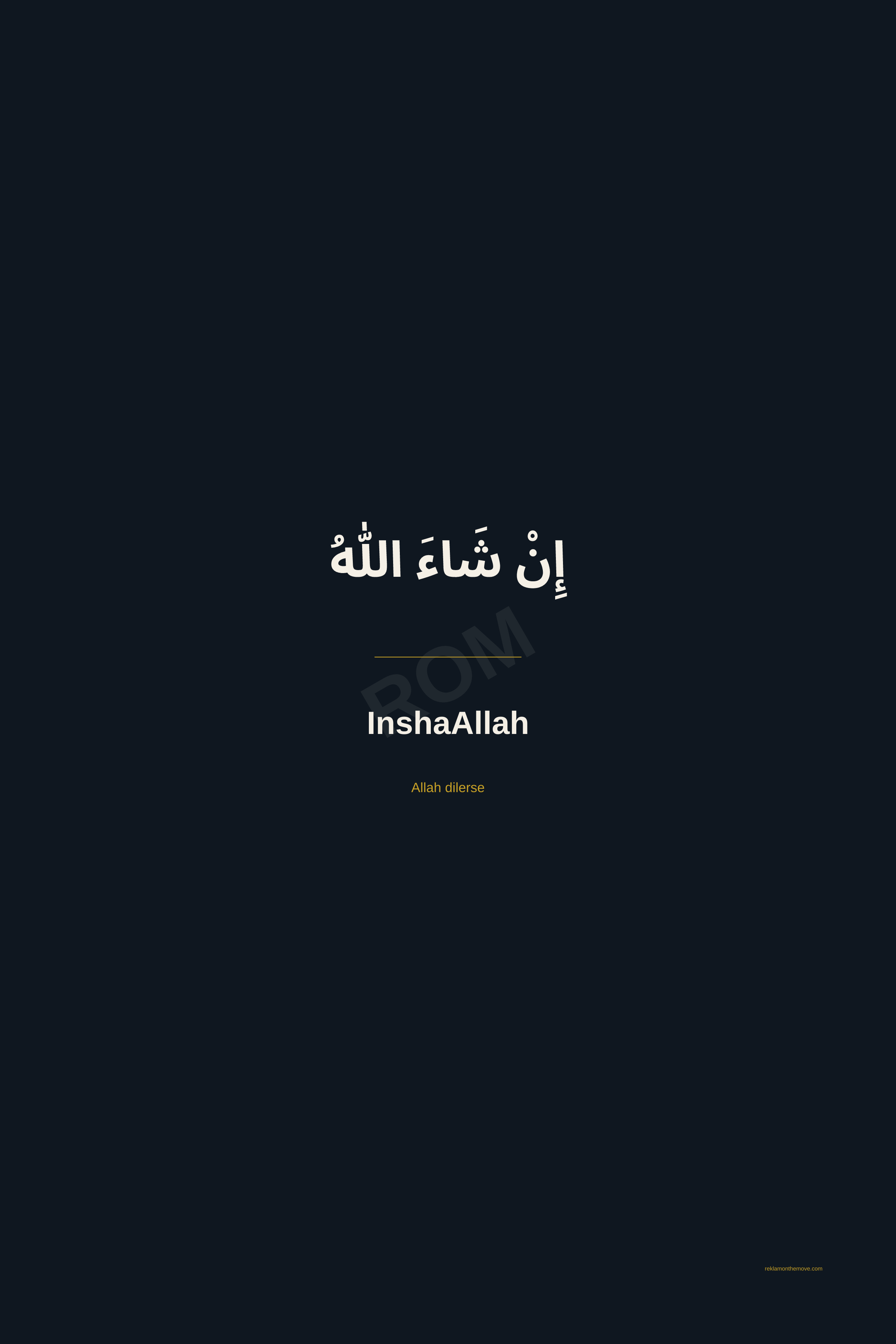 InshaAllah · Gece · 24×36" — ROM dijital ürün önizlemesi (filigranlı)