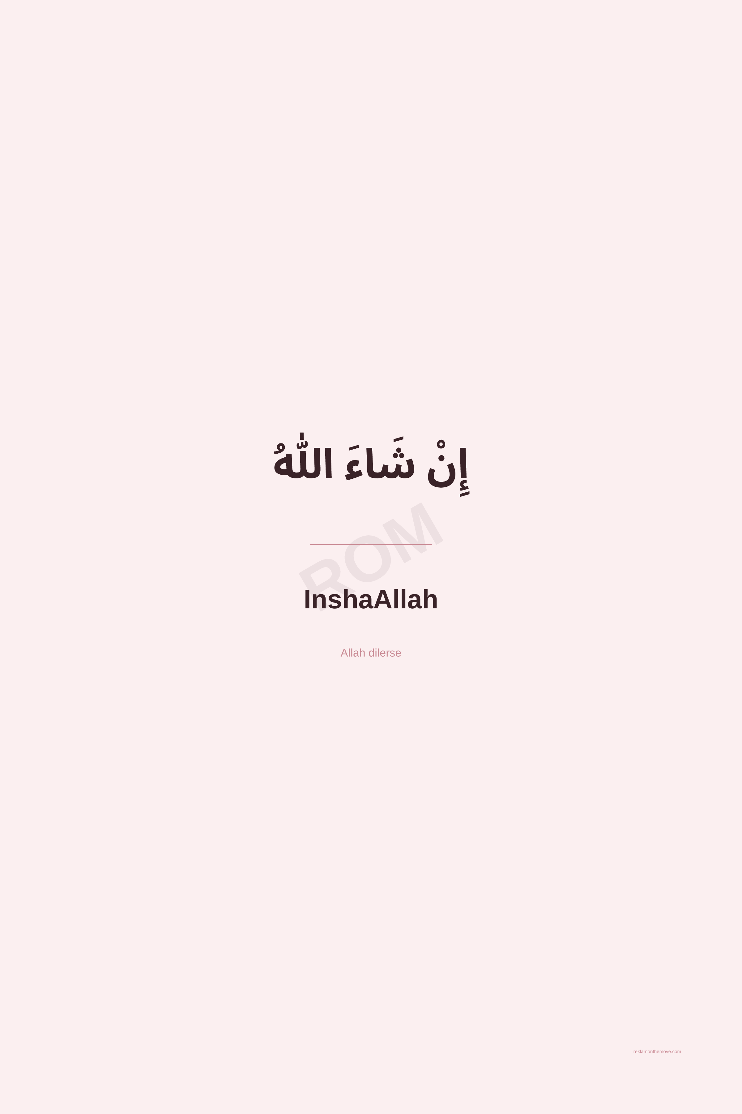 InshaAllah · Gül · 24×36" — ROM dijital ürün önizlemesi (filigranlı)