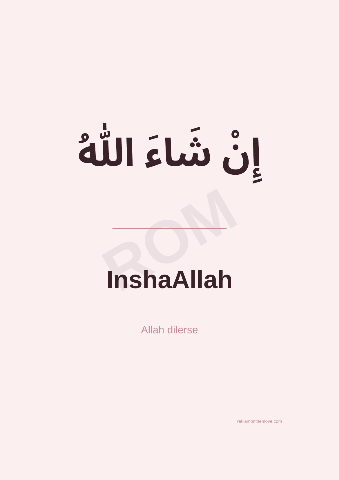 InshaAllah · Gül · A3 — ROM dijital ürün önizlemesi (filigranlı)