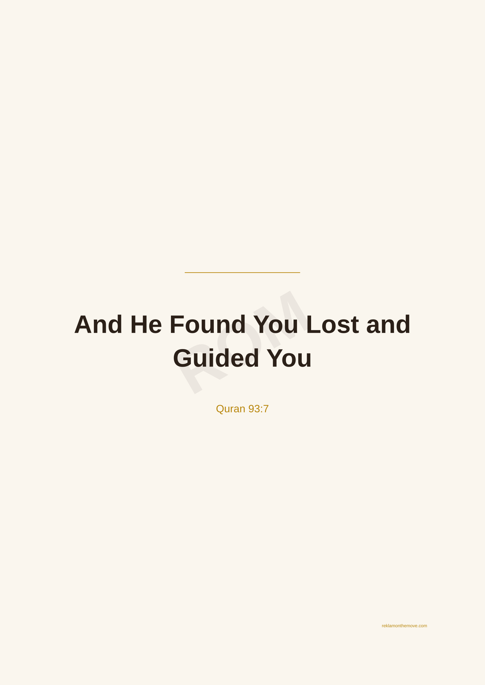 And He Found You Lost and Guided You · Espresso — ROM dijital ürün önizlemesi (filigranlı)