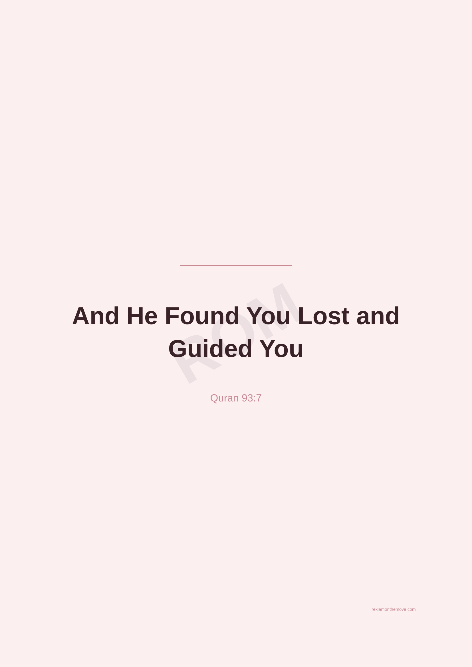 And He Found You Lost and Guided You · Gül — ROM dijital ürün önizlemesi (filigranlı)