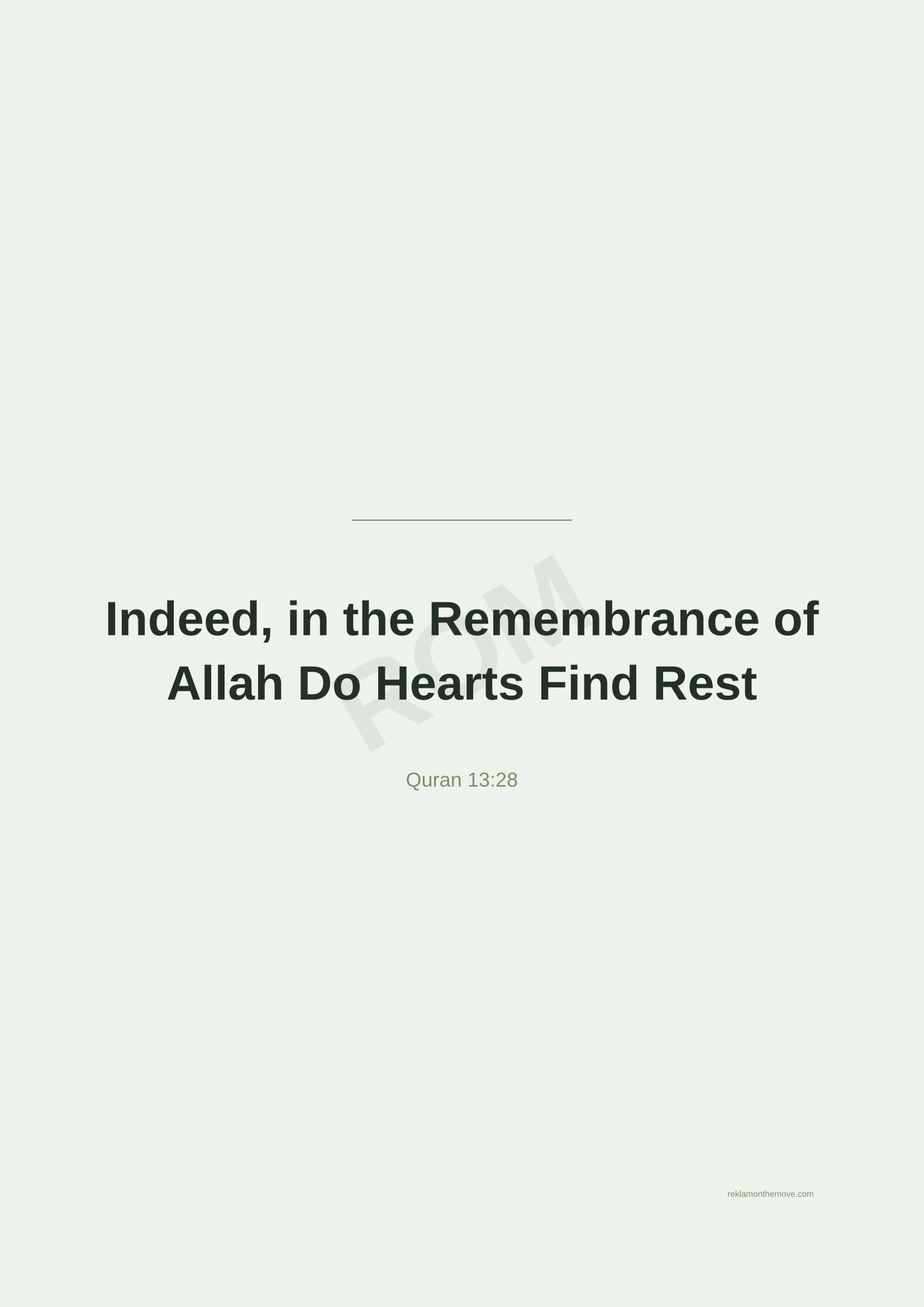 Indeed, in the Remembrance of Allah Do Hearts Find Rest · Adaçayı — ROM dijital ürün önizlemesi (filigranlı)
