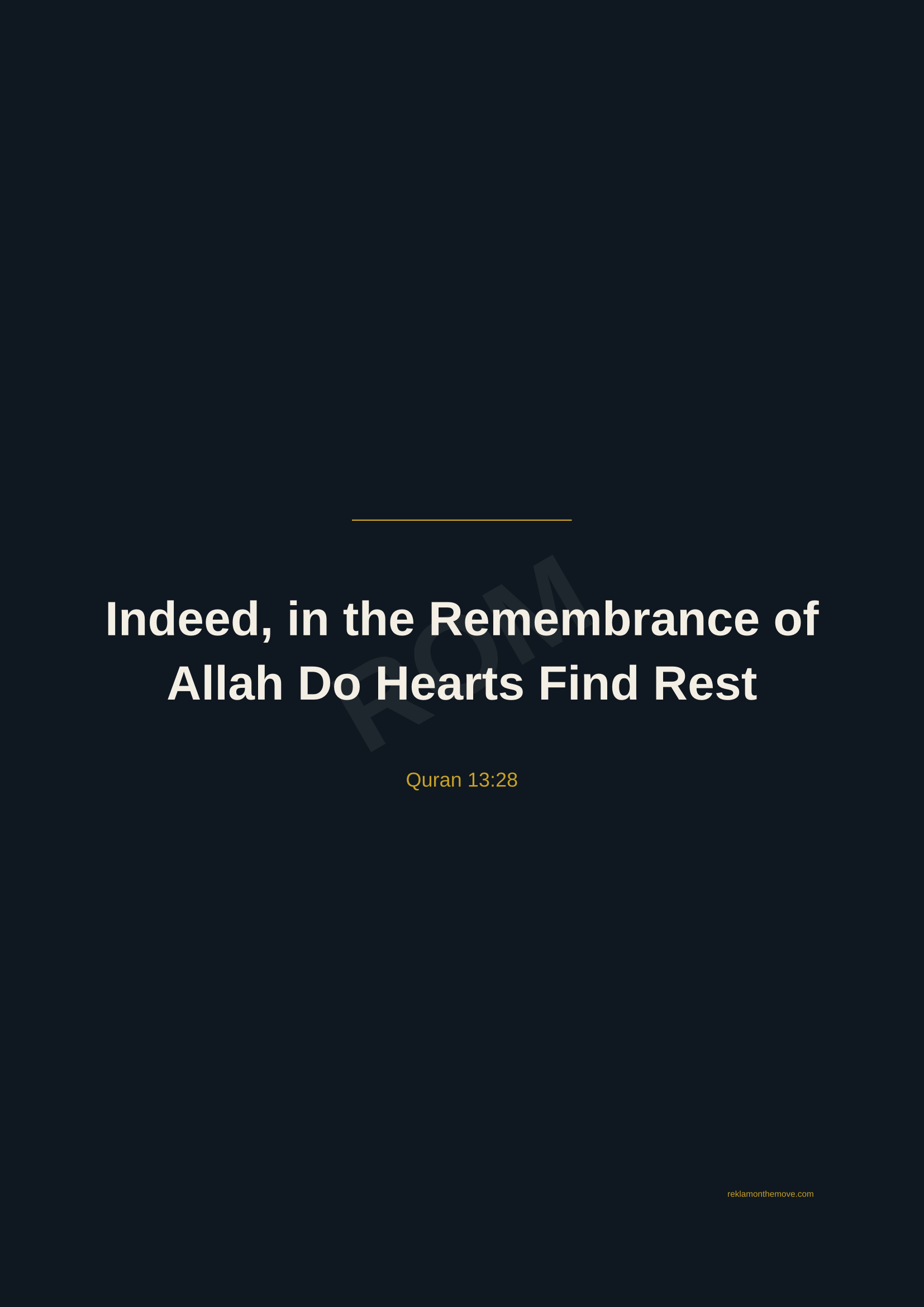 Indeed, in the Remembrance of Allah Do Hearts Find Rest · Gece — ROM dijital ürün önizlemesi (filigranlı)