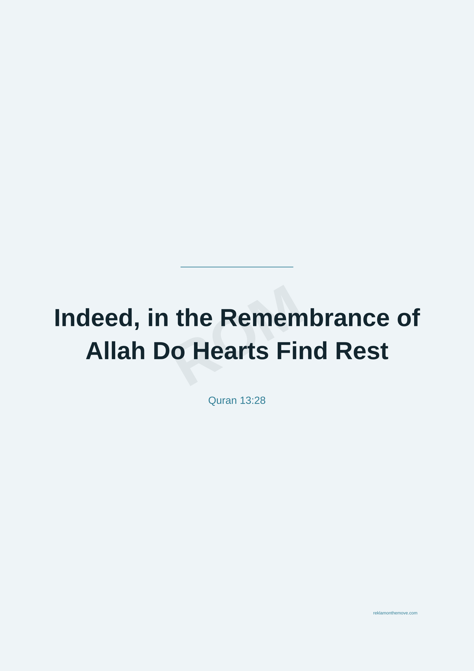 Indeed, in the Remembrance of Allah Do Hearts Find Rest · Okyanus — ROM dijital ürün önizlemesi (filigranlı)