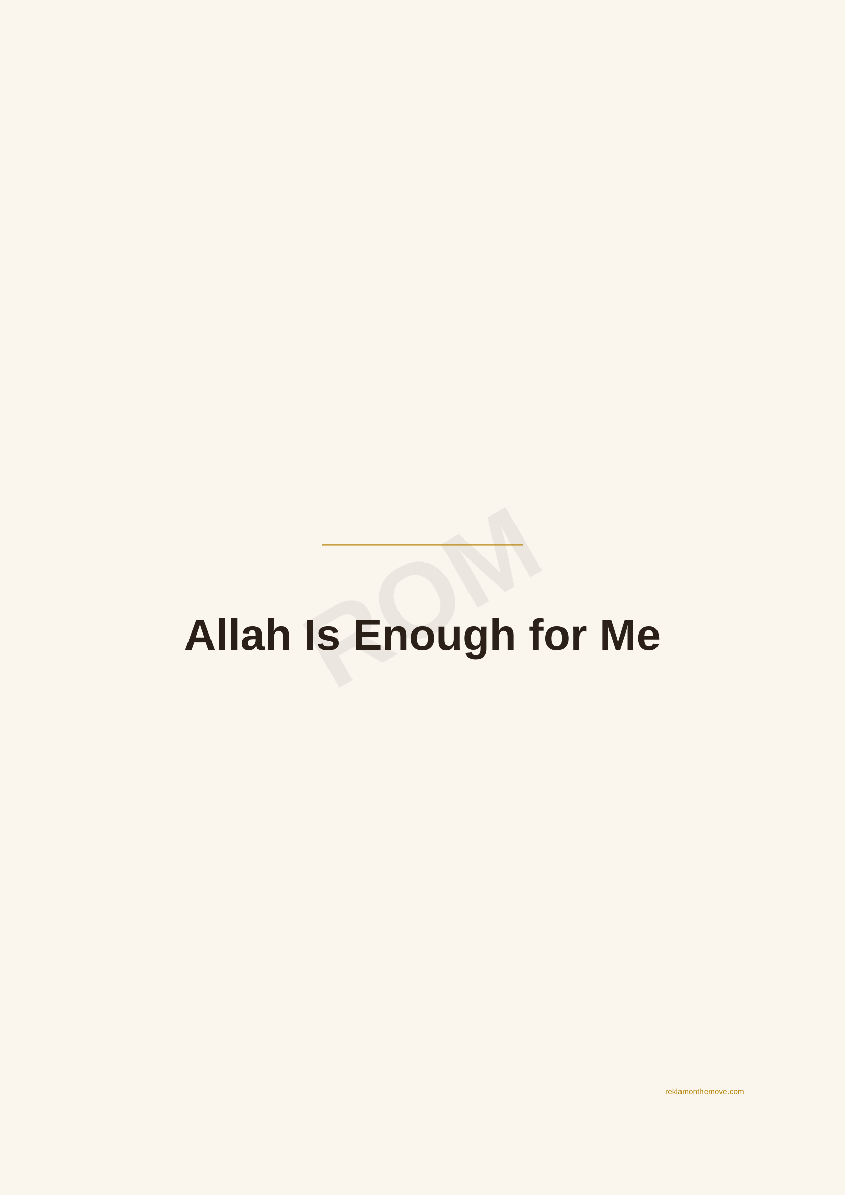 Allah Is Enough for Me · Espresso — ROM dijital ürün önizlemesi (filigranlı)