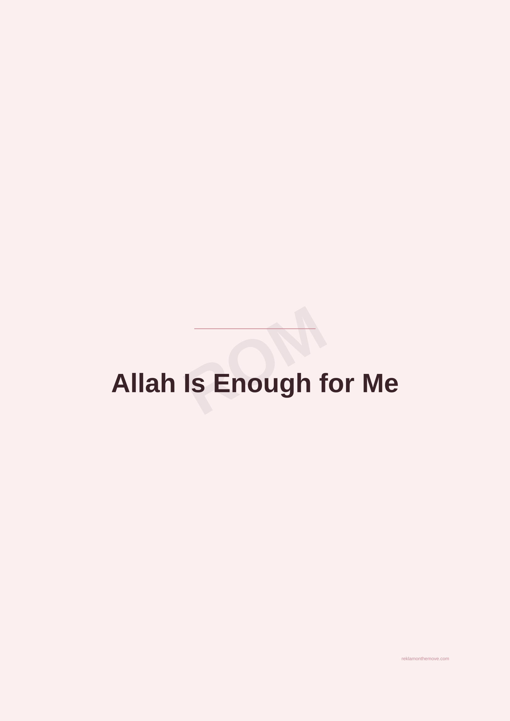 Allah Is Enough for Me · Gül — ROM dijital ürün önizlemesi (filigranlı)