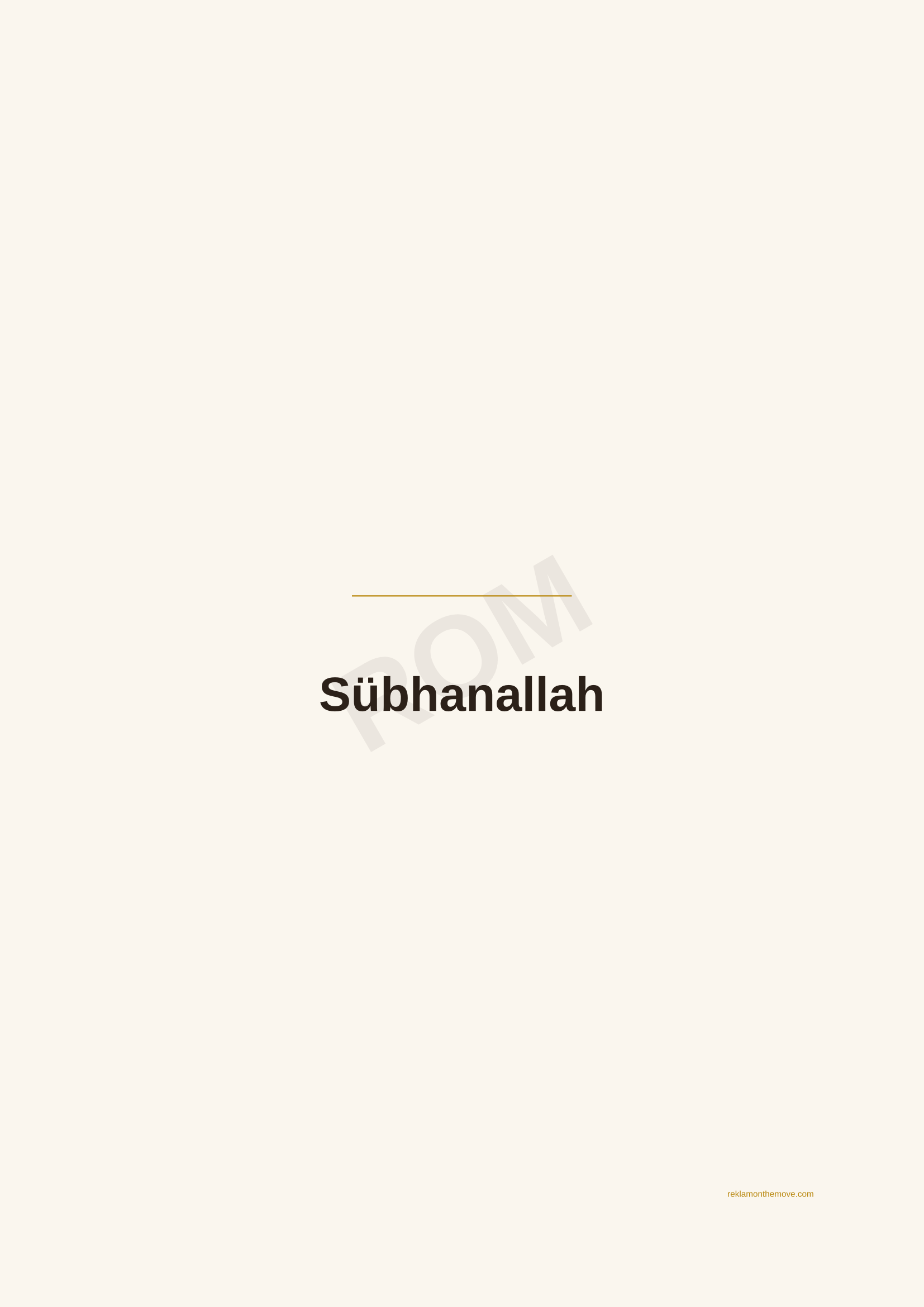 Sübhanallah · Espresso — ROM dijital ürün önizlemesi (filigranlı)