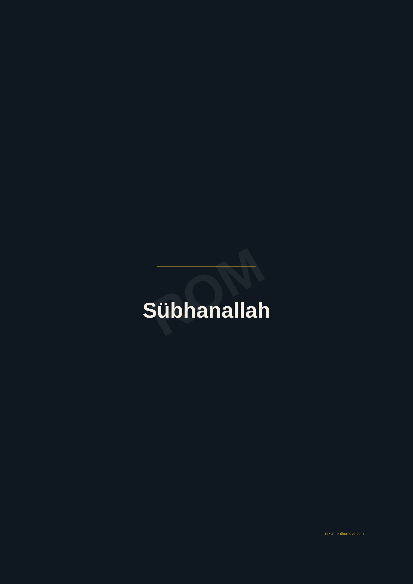 Sübhanallah · Gece — ROM dijital ürün önizlemesi (filigranlı)