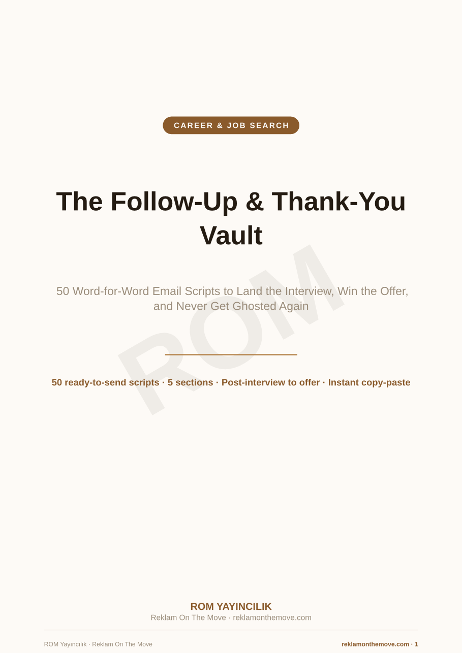 The Follow-Up & Thank-You Vault — ROM dijital ürün önizlemesi (filigranlı)