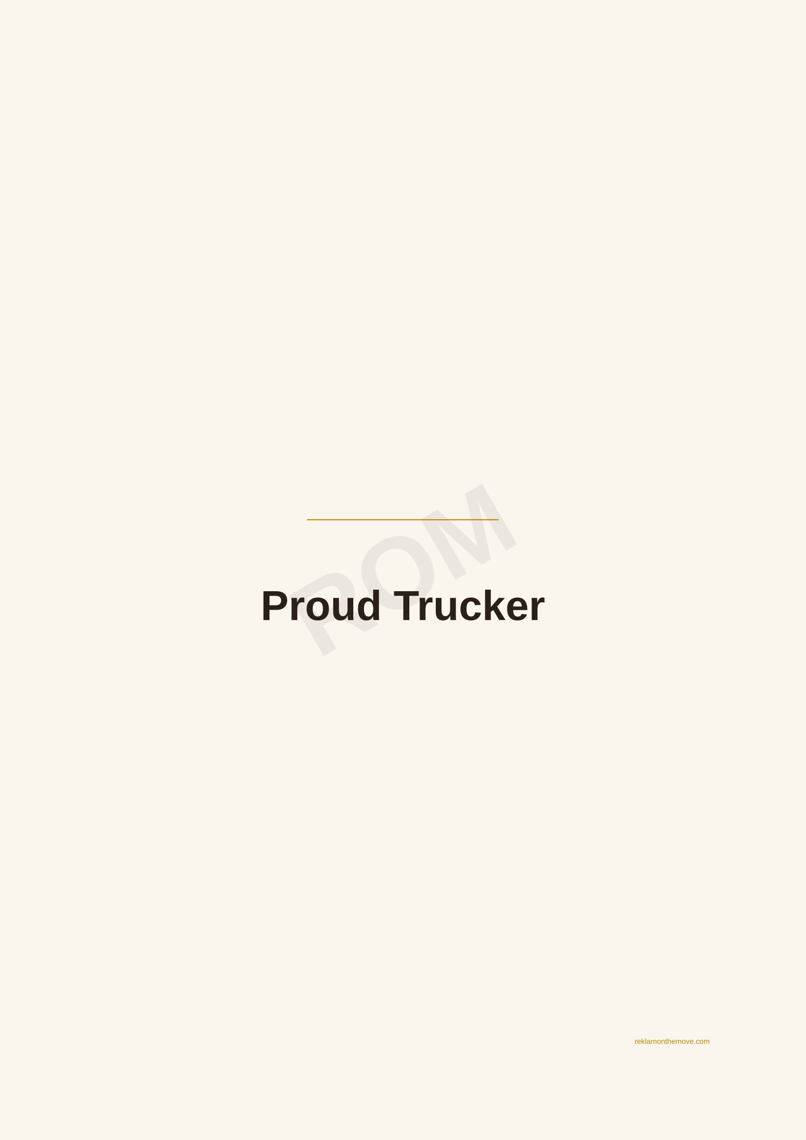Proud Trucker · Espresso — ROM dijital ürün önizlemesi (filigranlı)