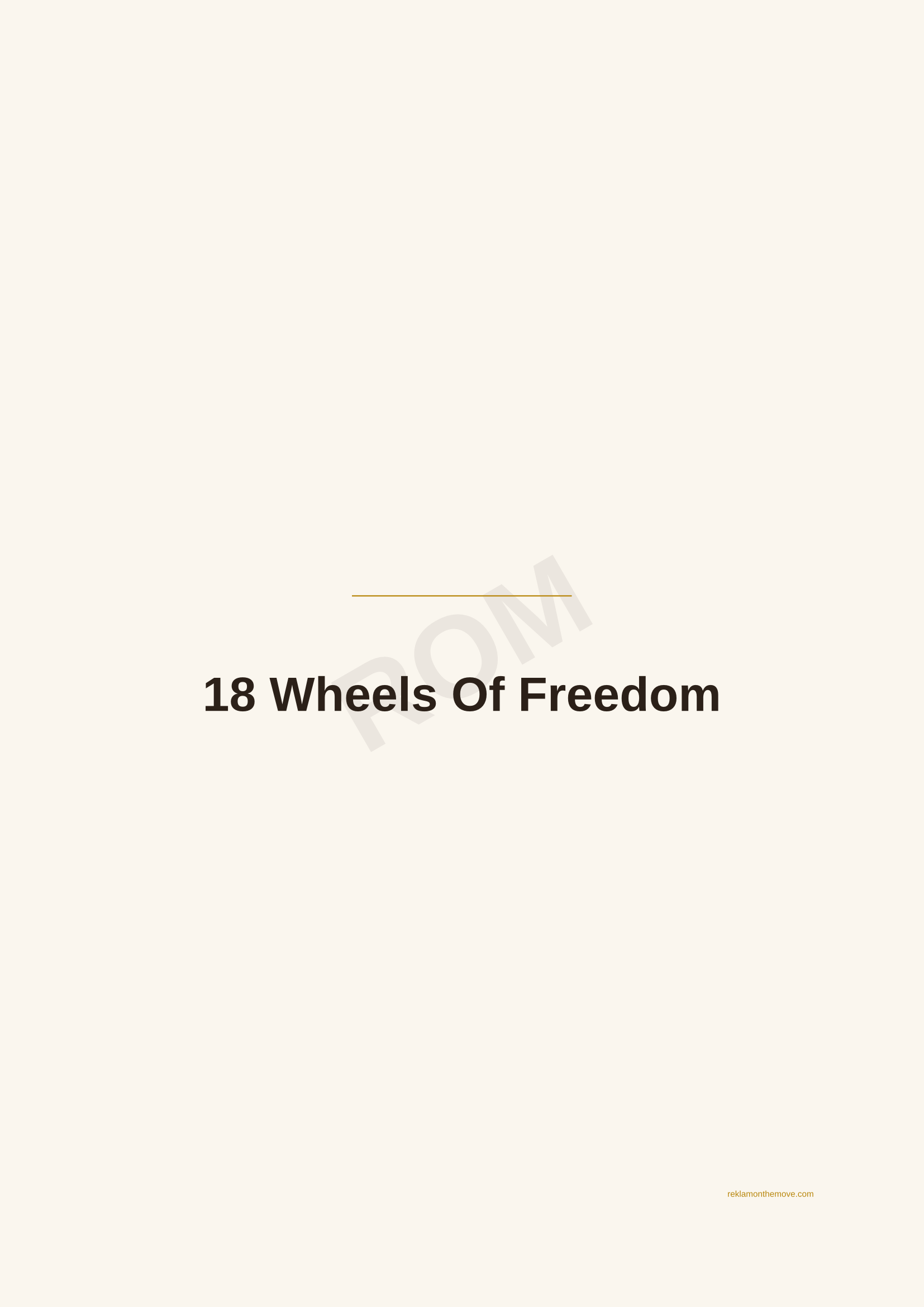 18 Wheels Of Freedom · Espresso — ROM dijital ürün önizlemesi (filigranlı)