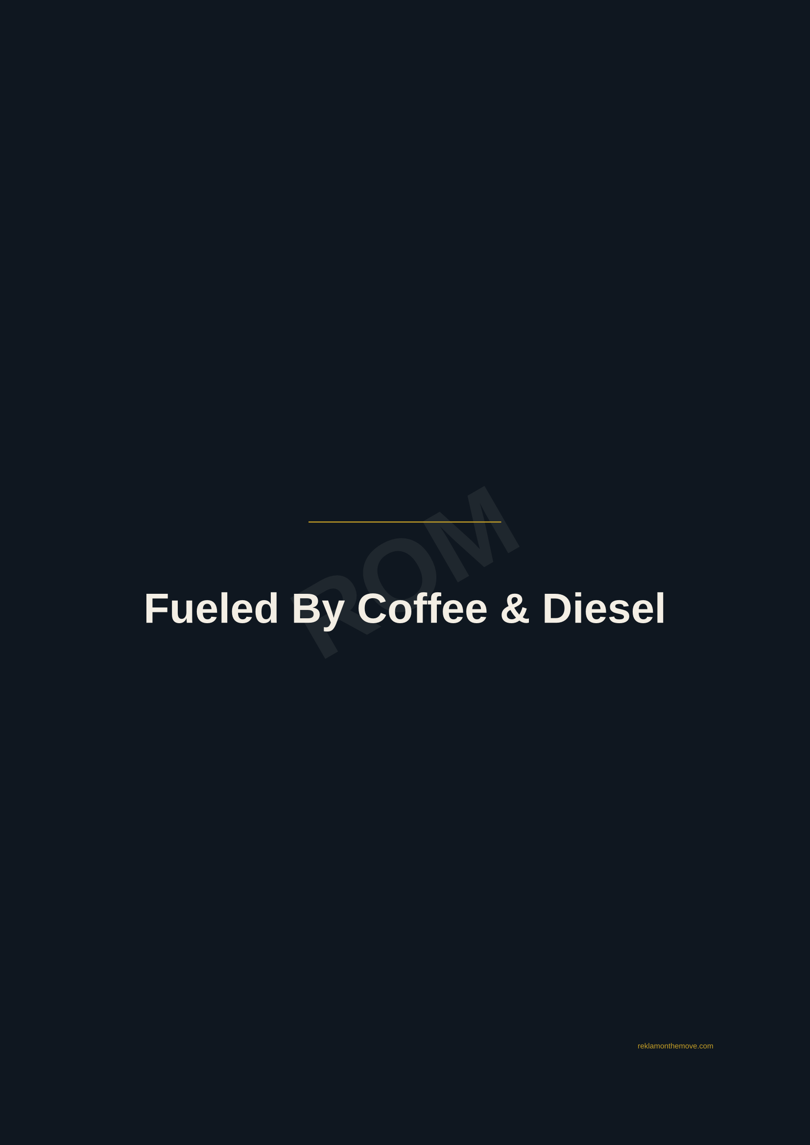 Fueled By Coffee & Diesel · Gece — ROM dijital ürün önizlemesi (filigranlı)