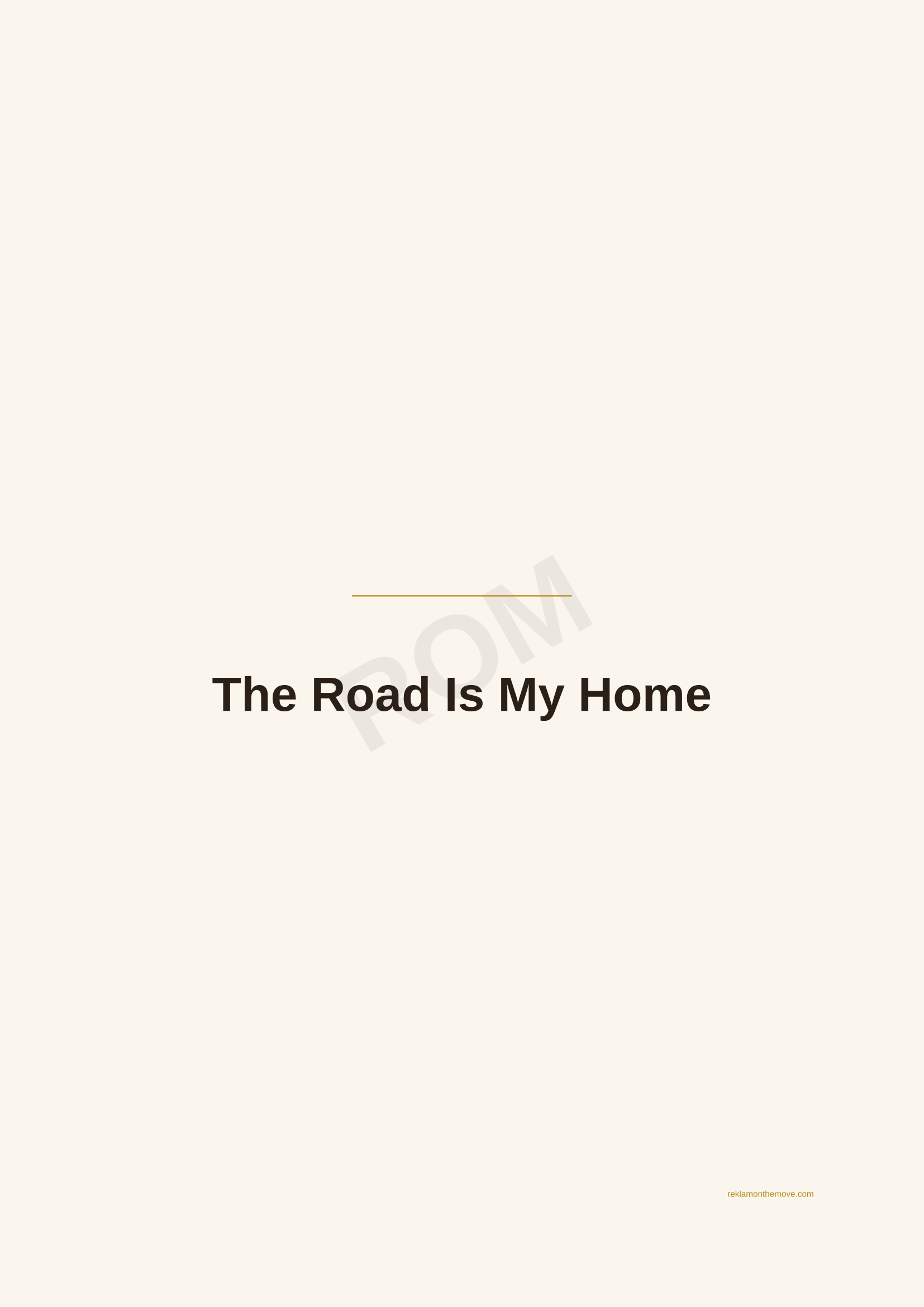 The Road Is My Home · Espresso — ROM dijital ürün önizlemesi (filigranlı)
