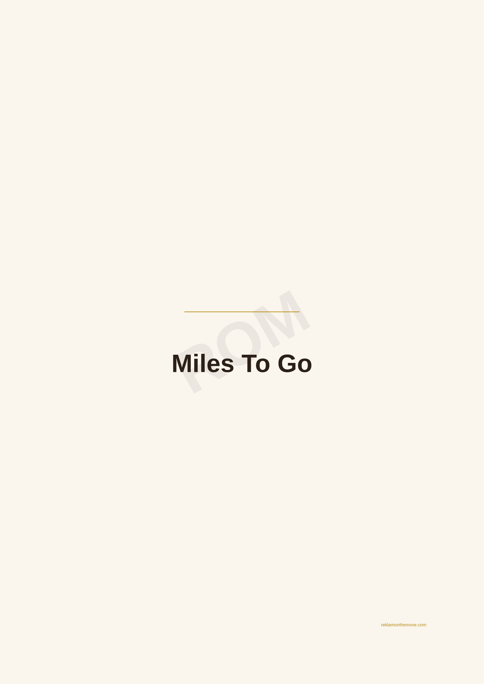Miles To Go · Espresso — ROM dijital ürün önizlemesi (filigranlı)