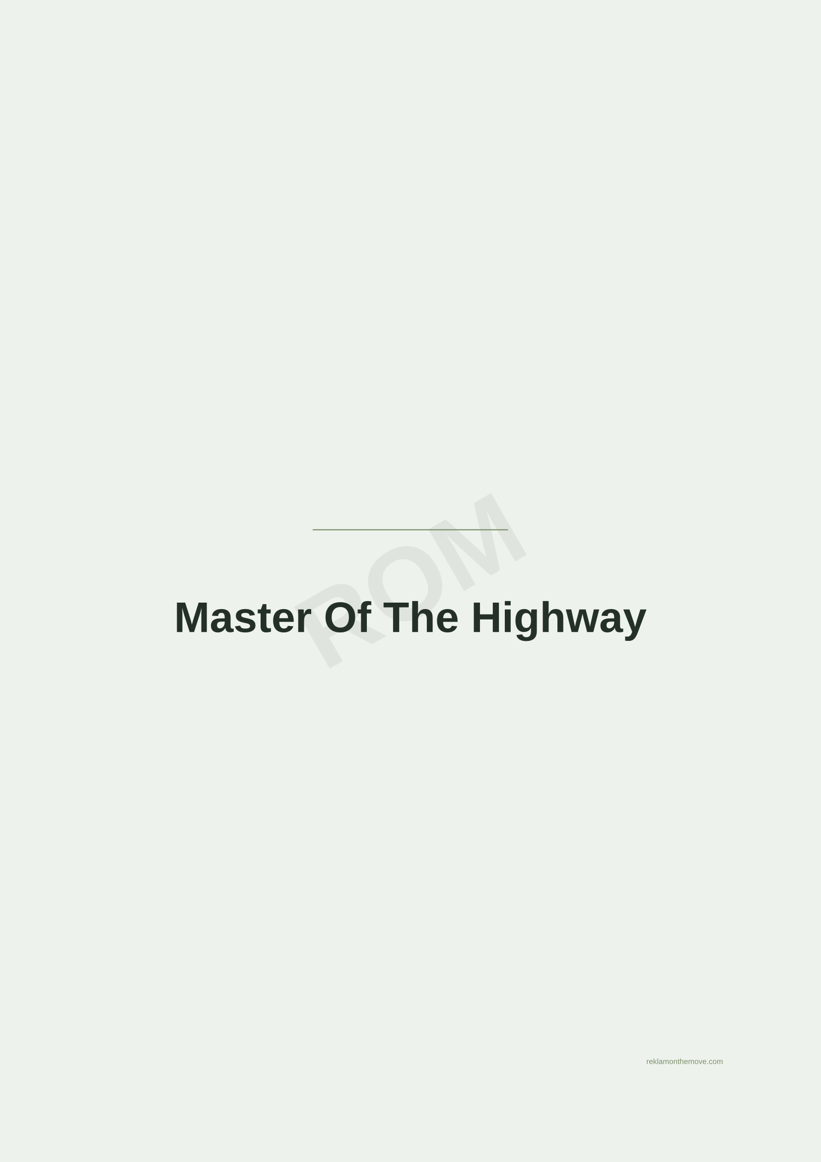 Master Of The Highway · Adaçayı — ROM dijital ürün önizlemesi (filigranlı)