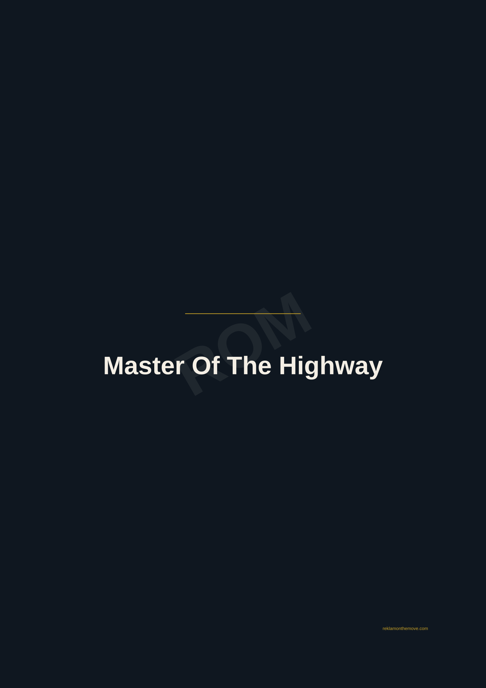 Master Of The Highway · Gece — ROM dijital ürün önizlemesi (filigranlı)