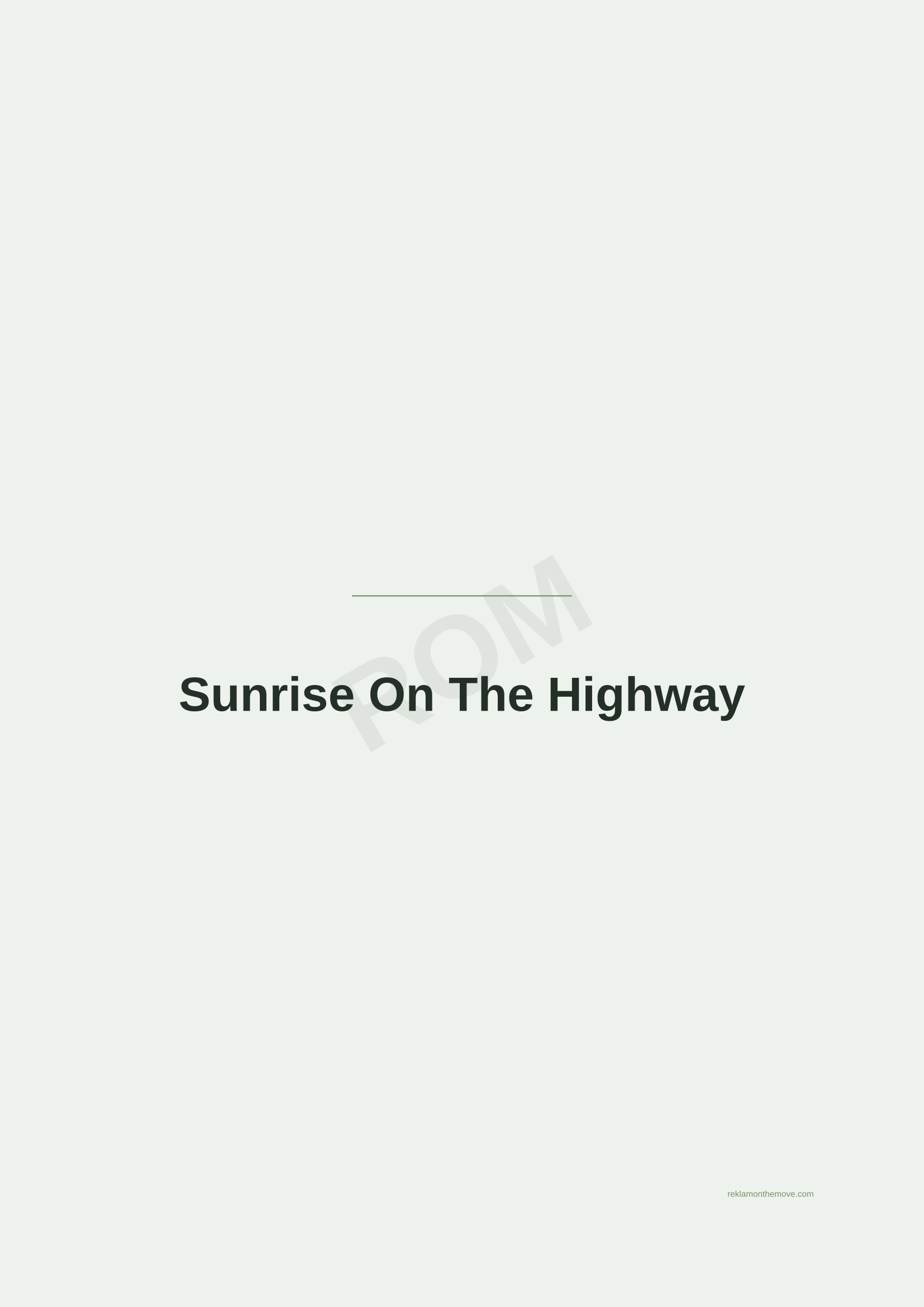 Sunrise On The Highway · Adaçayı — ROM dijital ürün önizlemesi (filigranlı)