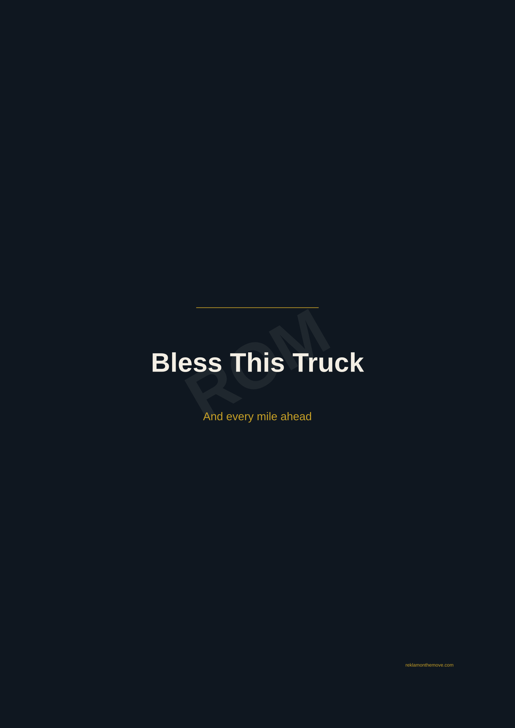 Bless This Truck · Gece — ROM dijital ürün önizlemesi (filigranlı)