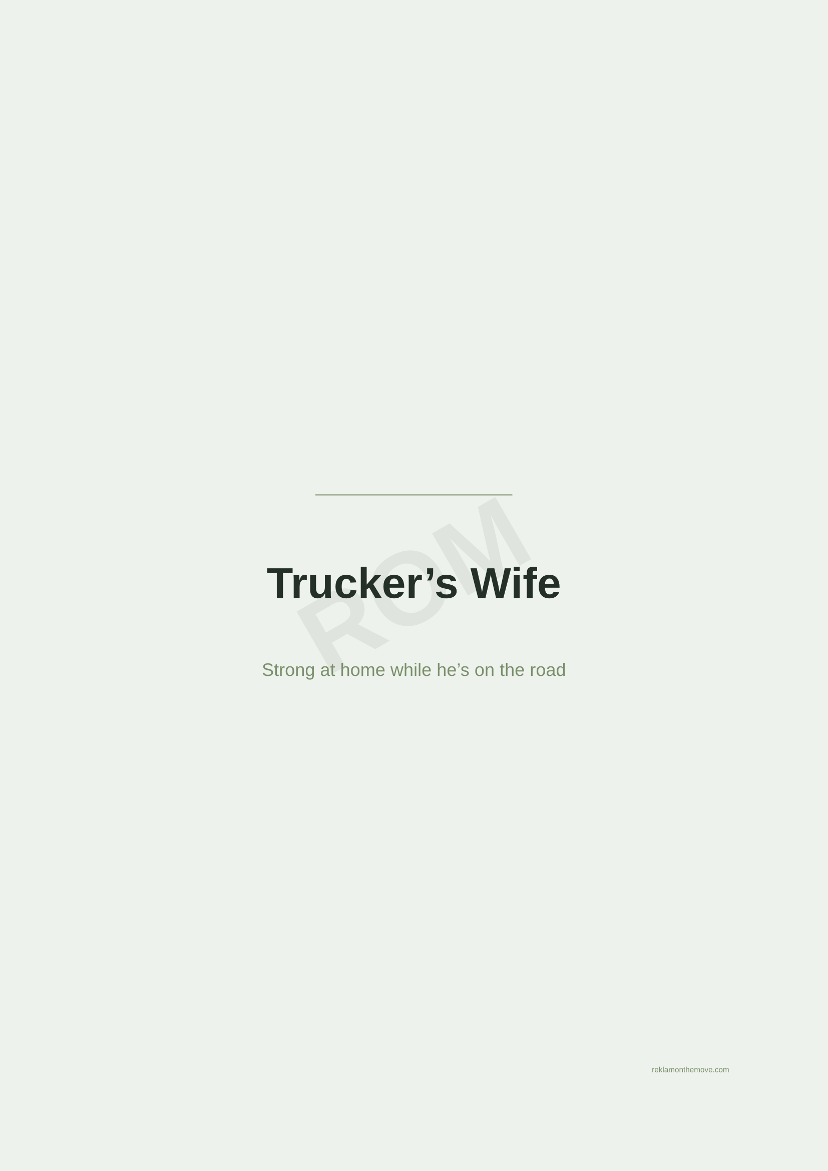 Trucker's Wife · Adaçayı — ROM dijital ürün önizlemesi (filigranlı)