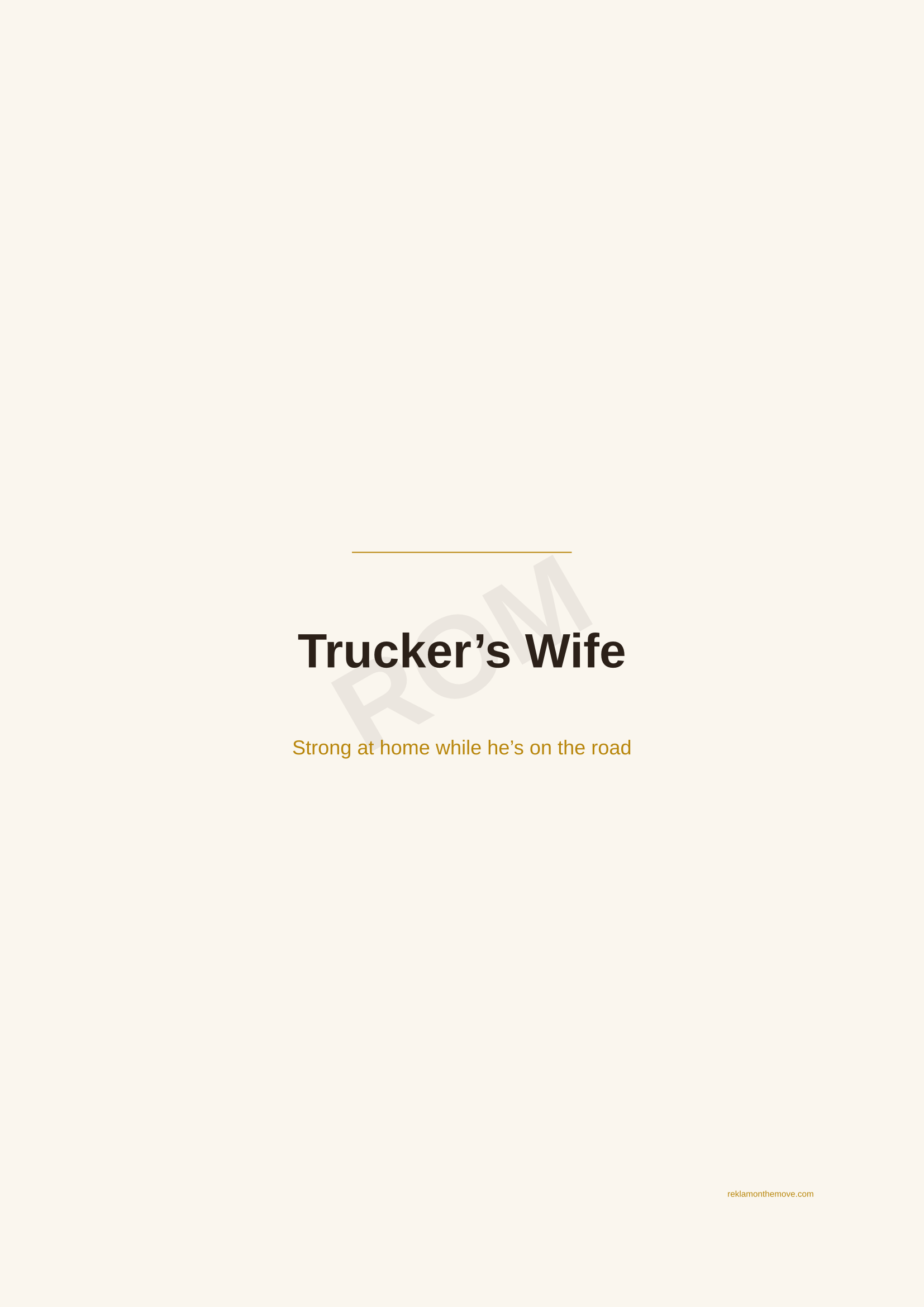 Trucker's Wife · Espresso — ROM dijital ürün önizlemesi (filigranlı)