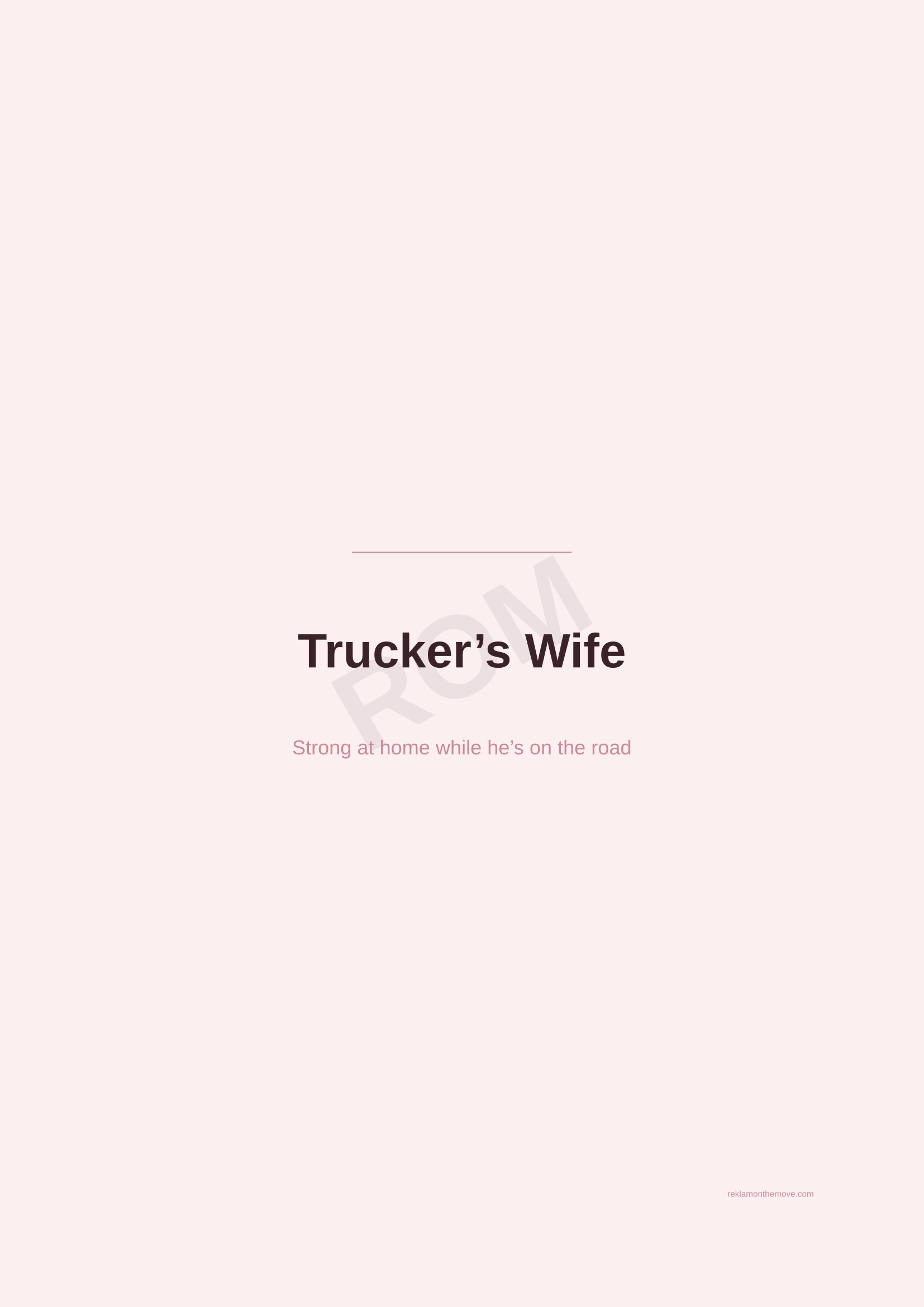 Trucker's Wife · Gül — ROM dijital ürün önizlemesi (filigranlı)