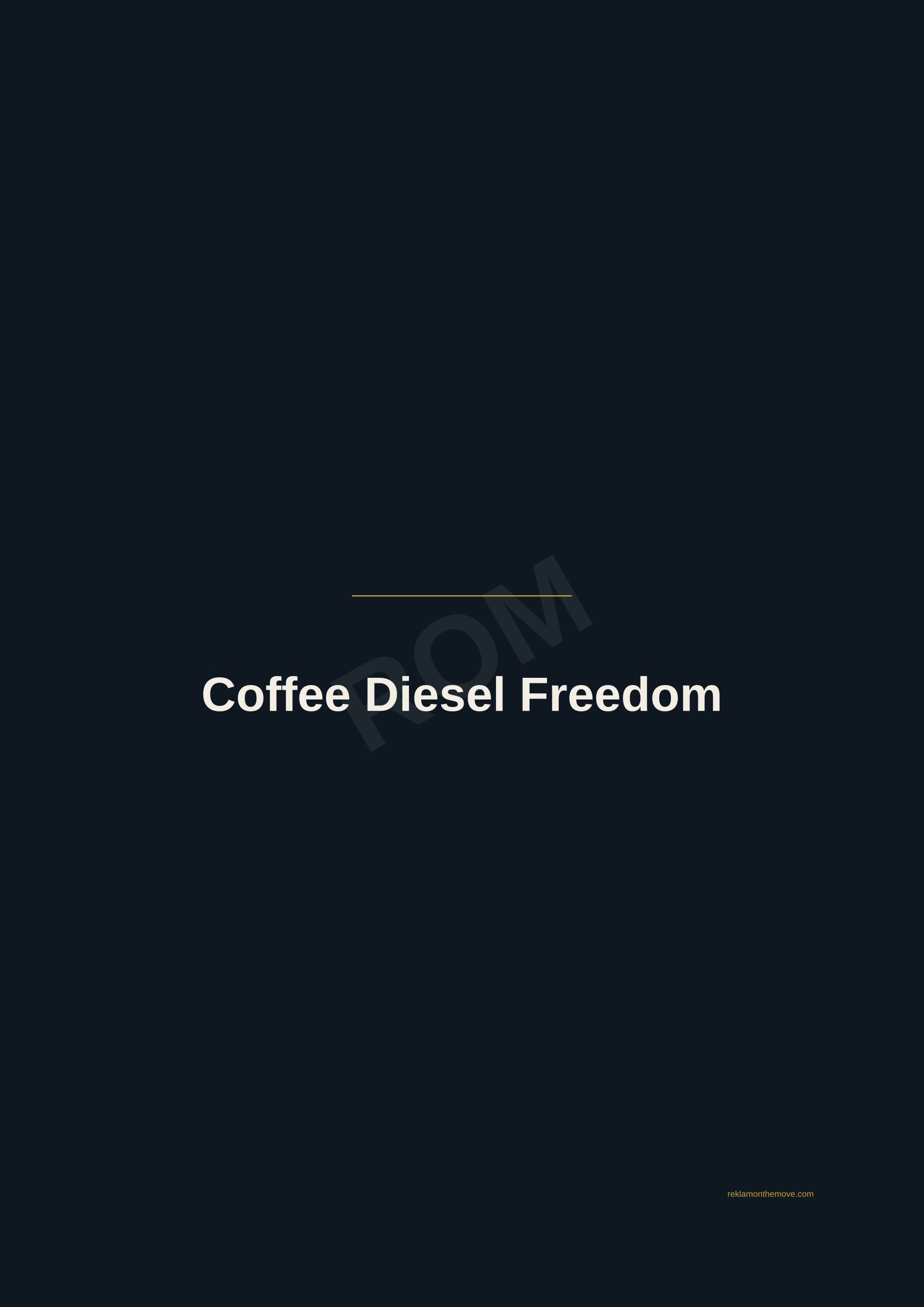 Coffee Diesel Freedom · Gece — ROM dijital ürün önizlemesi (filigranlı)