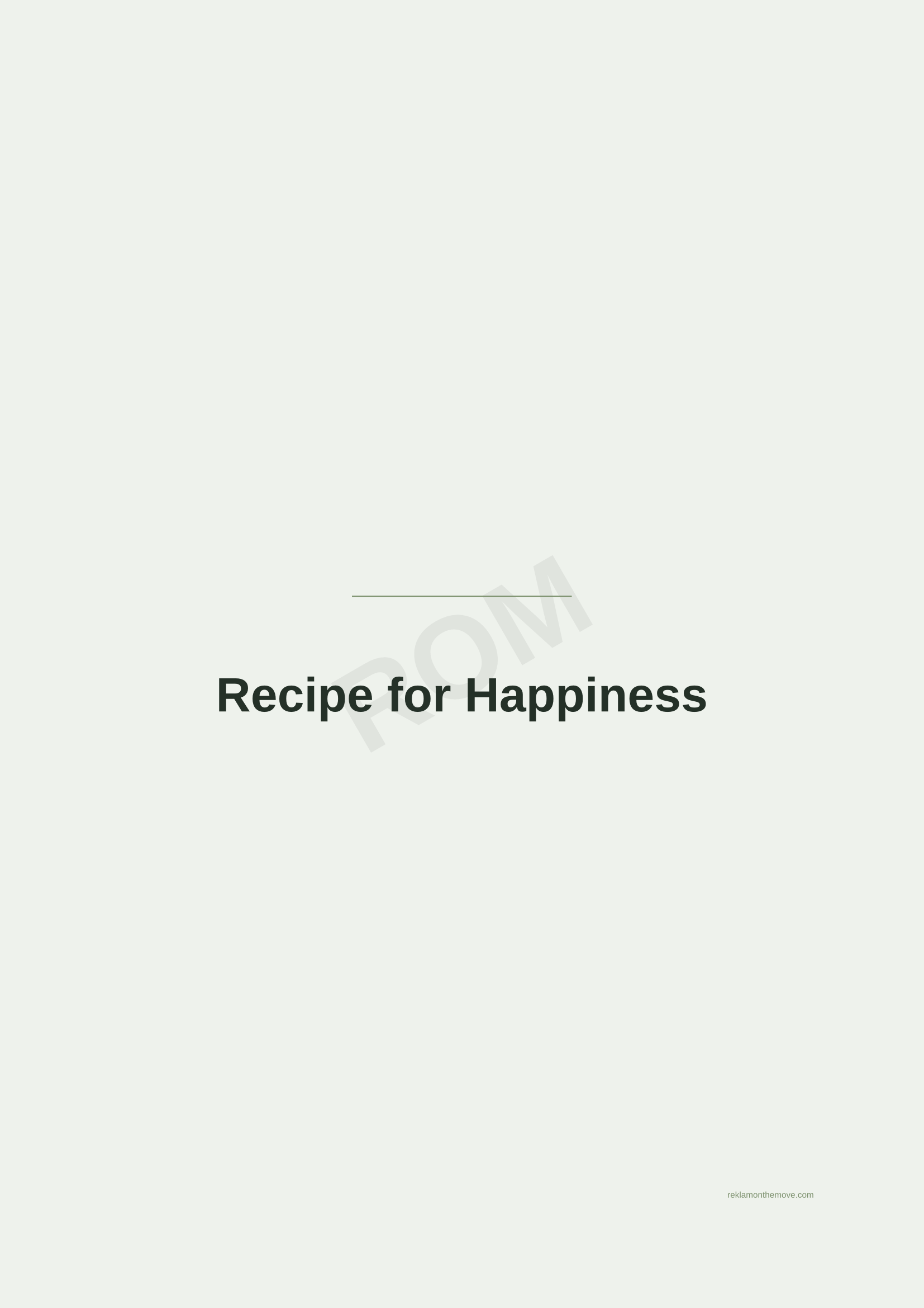 Recipe for Happiness · Adaçayı — ROM dijital ürün önizlemesi (filigranlı)