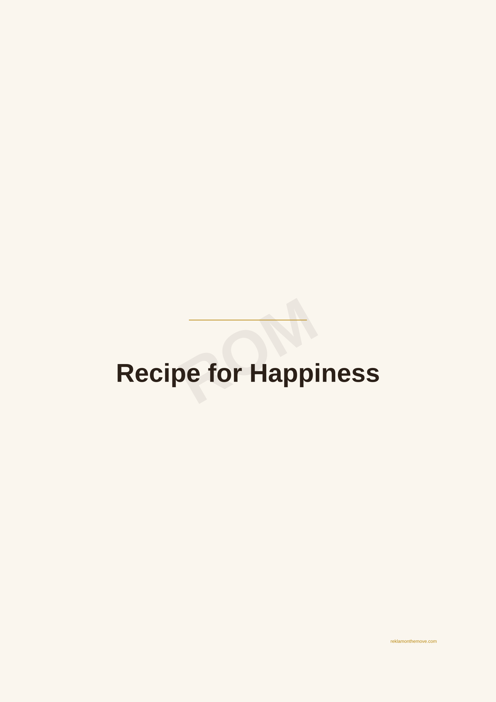 Recipe for Happiness · Espresso — ROM dijital ürün önizlemesi (filigranlı)