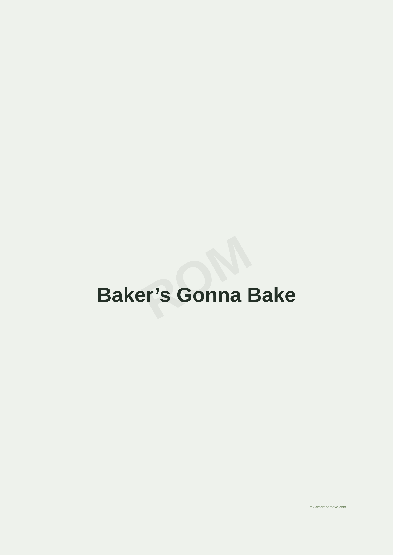 Baker's Gonna Bake · Adaçayı — ROM dijital ürün önizlemesi (filigranlı)