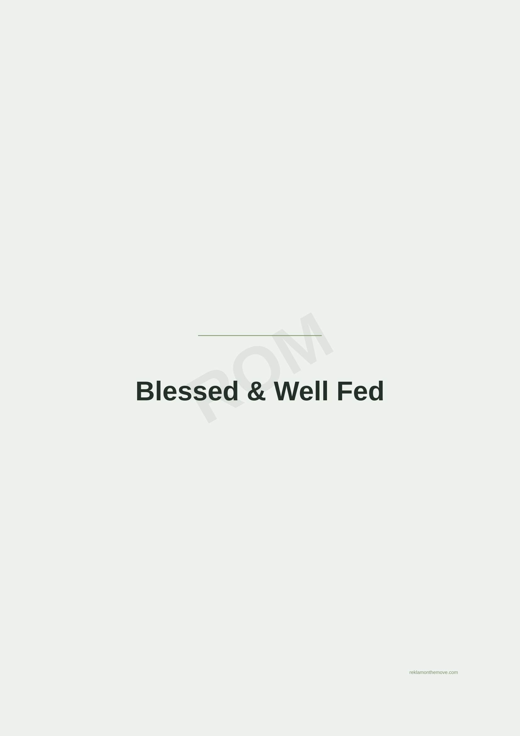 Blessed & Well Fed · Adaçayı — ROM dijital ürün önizlemesi (filigranlı)