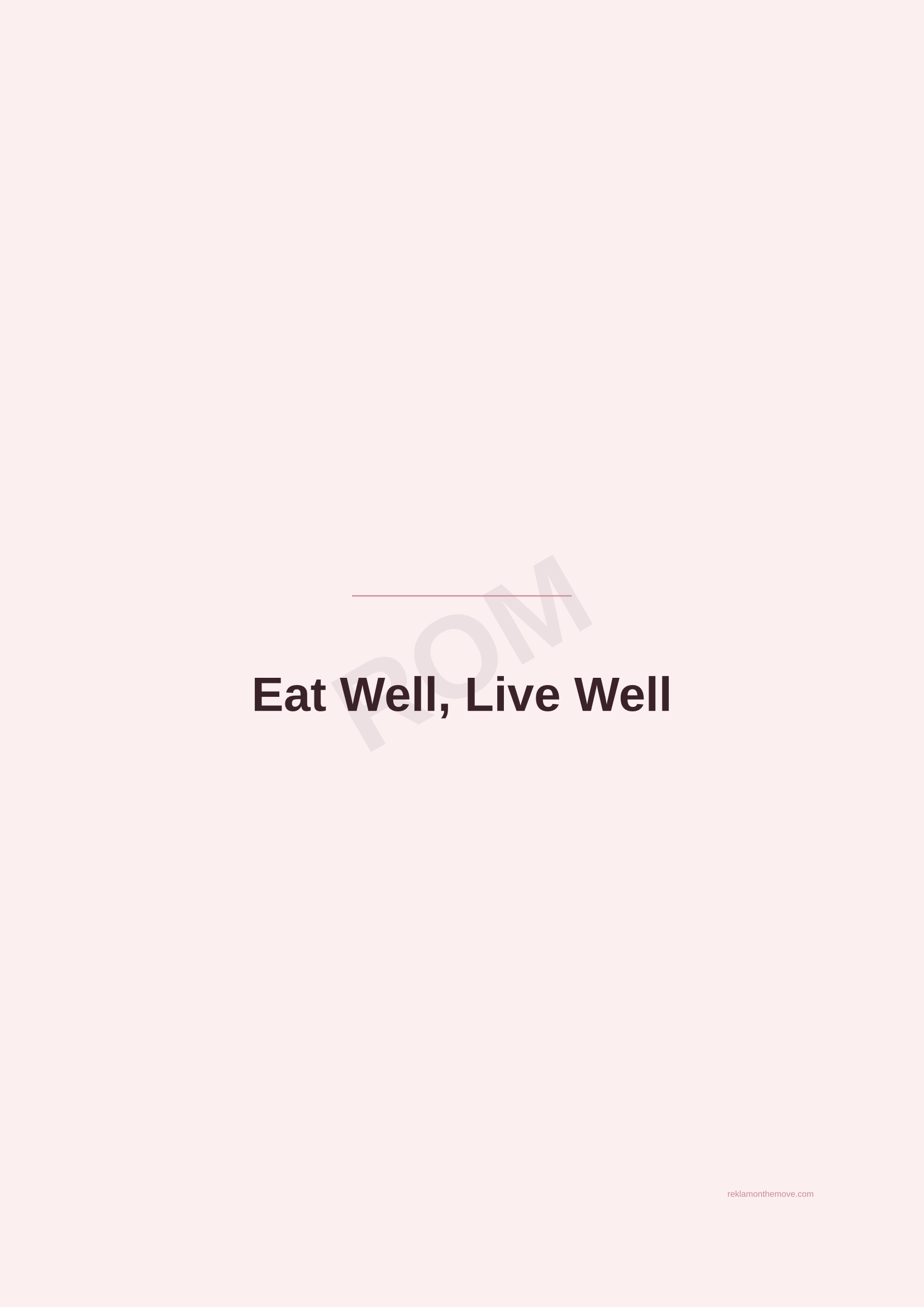 Eat Well, Live Well · Gül — ROM dijital ürün önizlemesi (filigranlı)