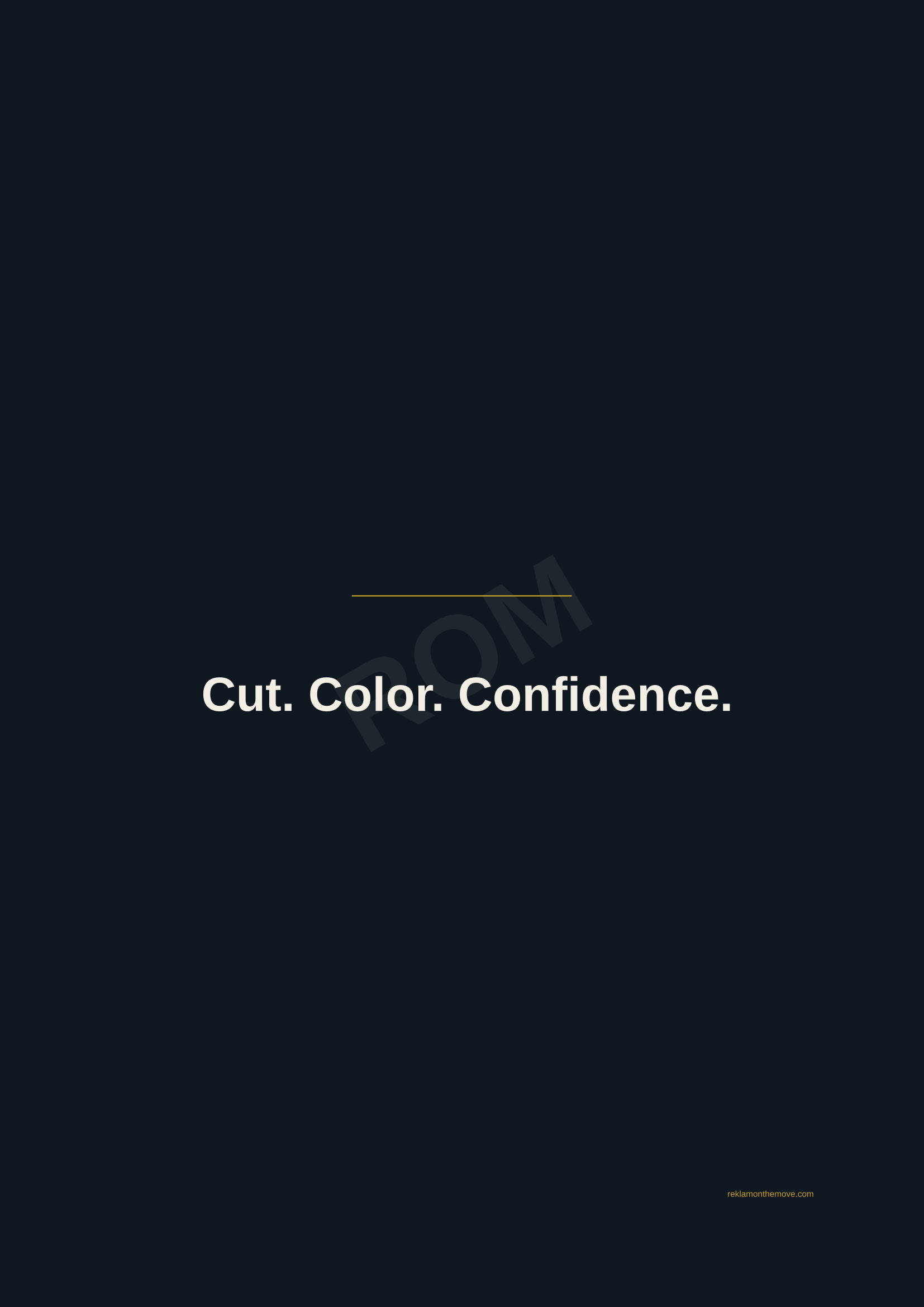 Cut. Color. Confidence. · Gece — ROM dijital ürün önizlemesi (filigranlı)