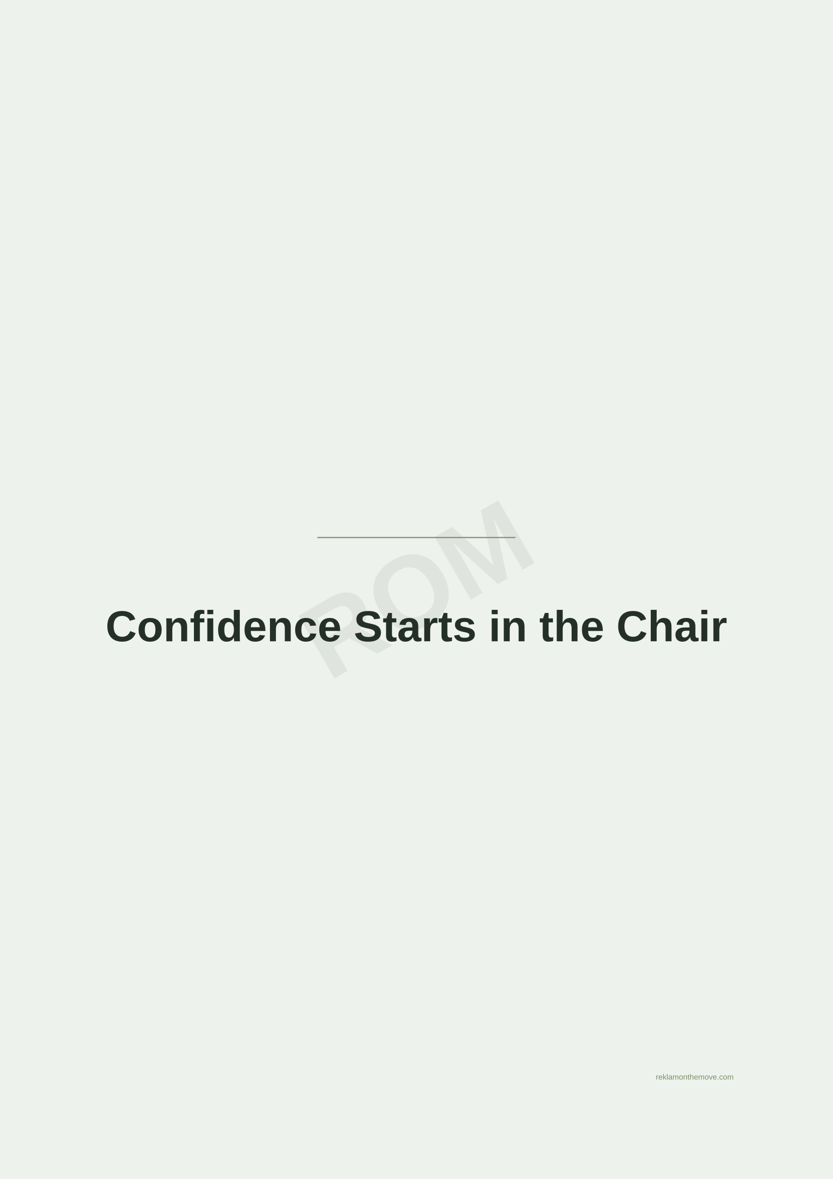 Confidence Starts in the Chair · Adaçayı — ROM dijital ürün önizlemesi (filigranlı)