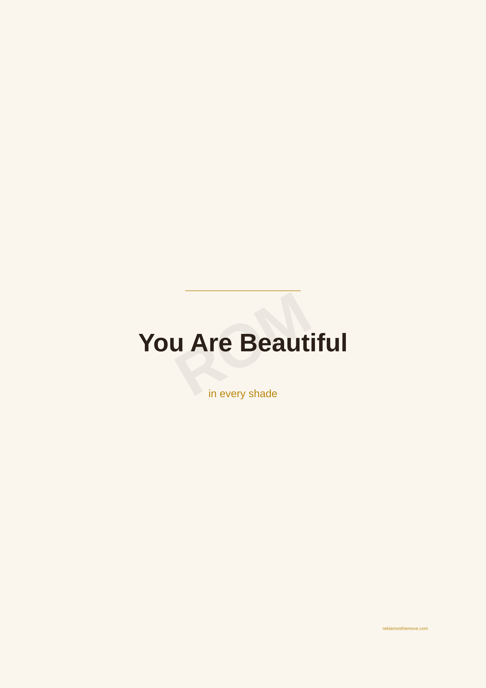 You Are Beautiful · Espresso — ROM dijital ürün önizlemesi (filigranlı)