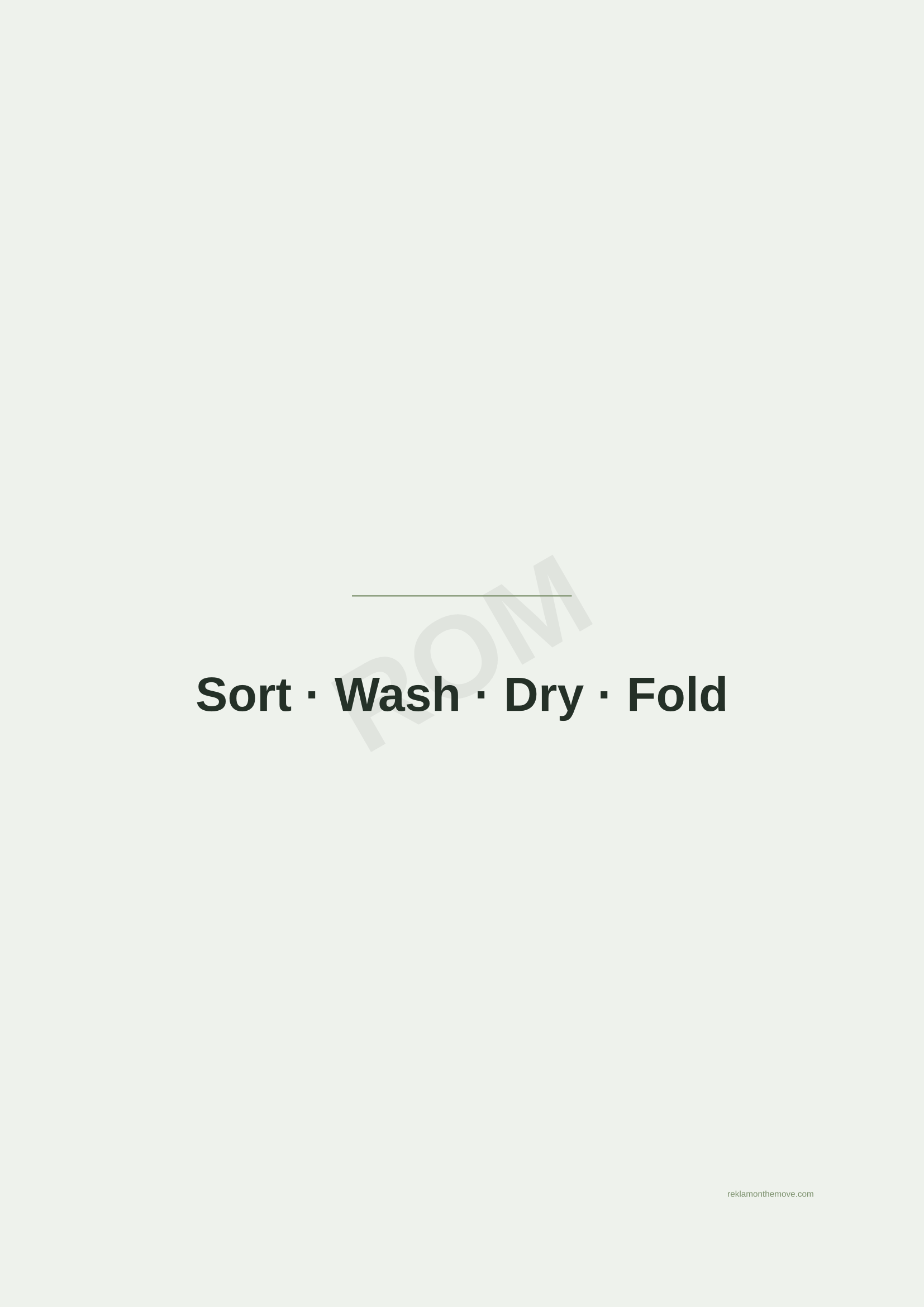 Sort · Wash · Dry · Fold · Adaçayı — ROM dijital ürün önizlemesi (filigranlı)