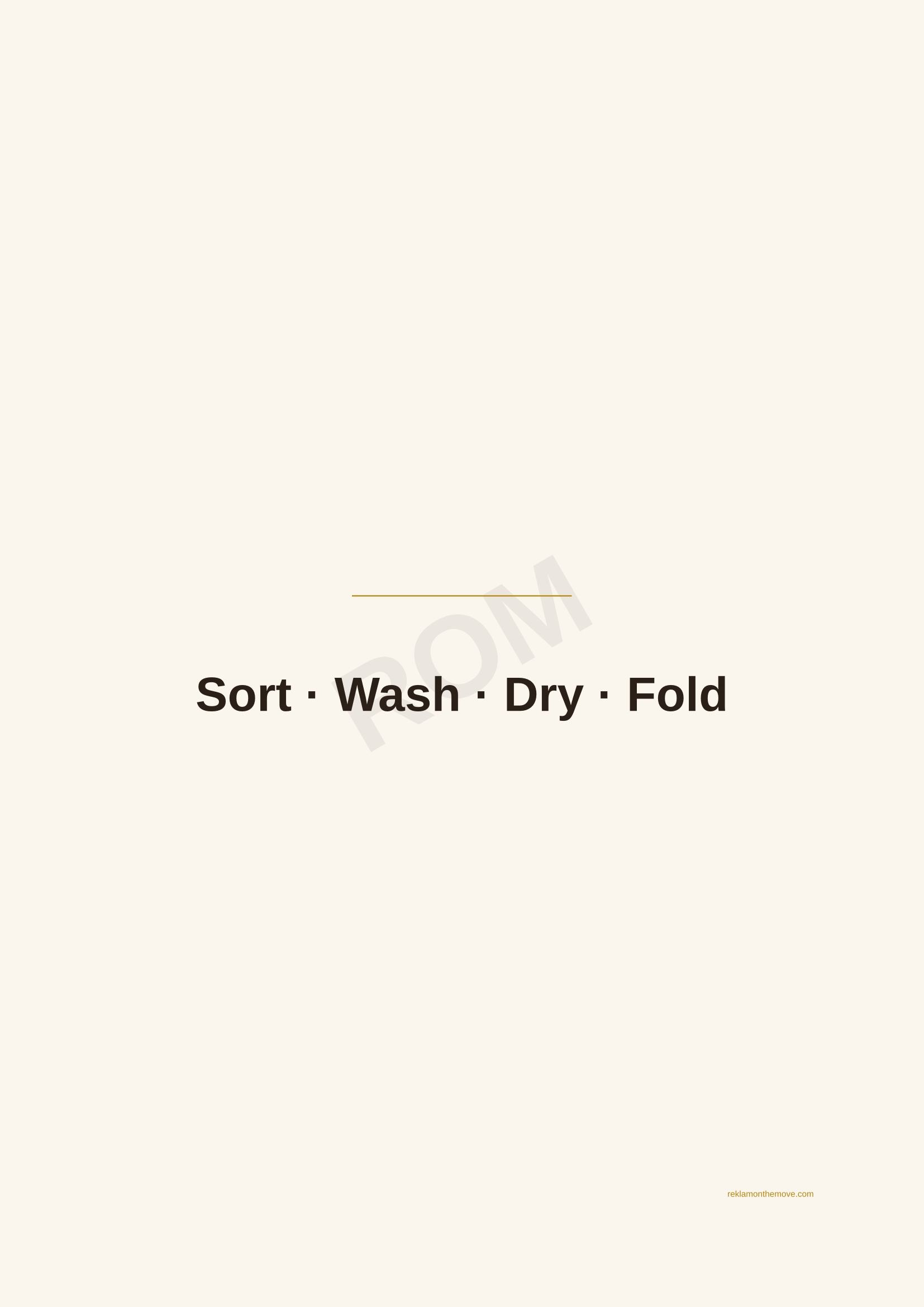 Sort · Wash · Dry · Fold · Espresso — ROM dijital ürün önizlemesi (filigranlı)
