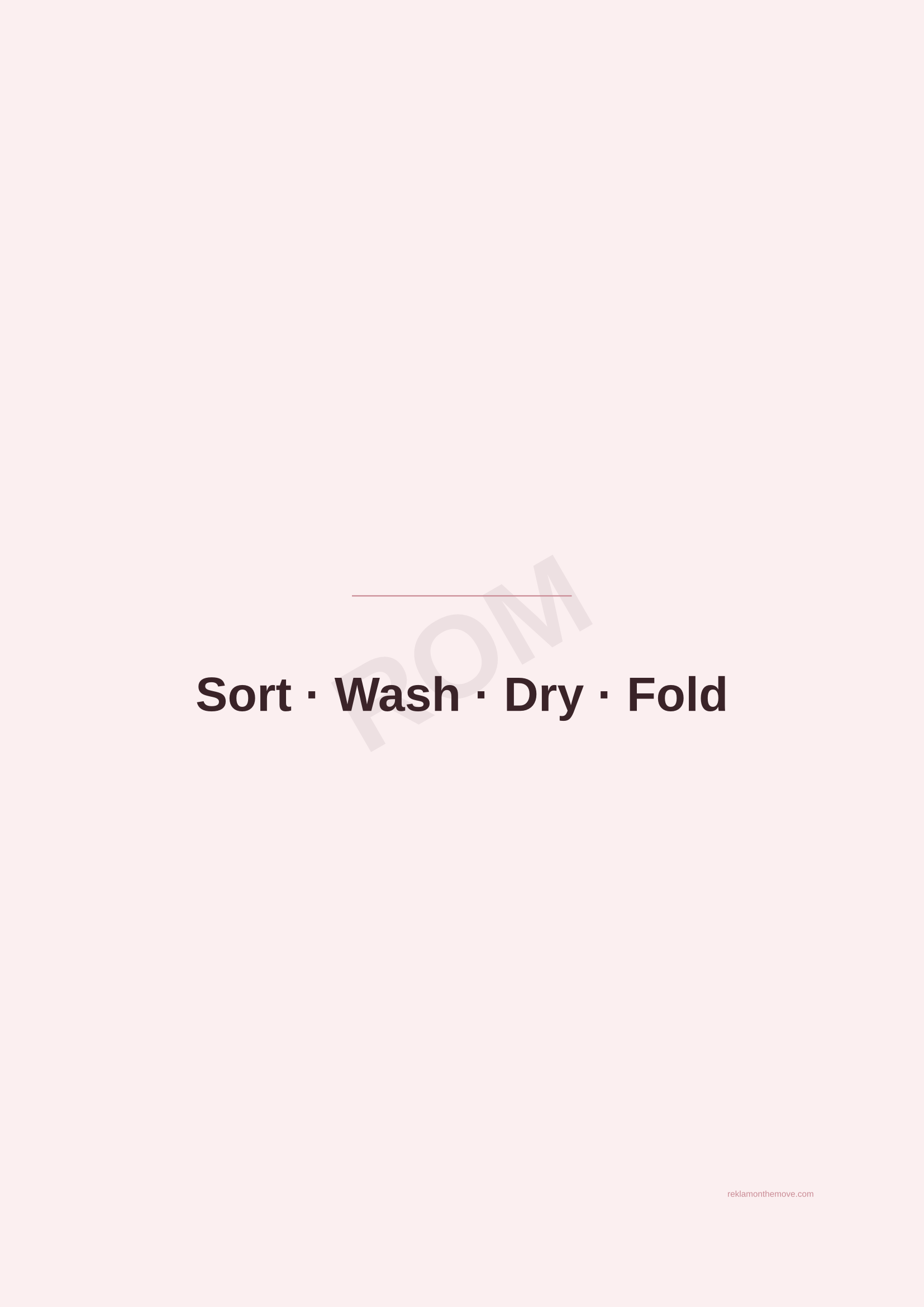 Sort · Wash · Dry · Fold · Gül — ROM dijital ürün önizlemesi (filigranlı)