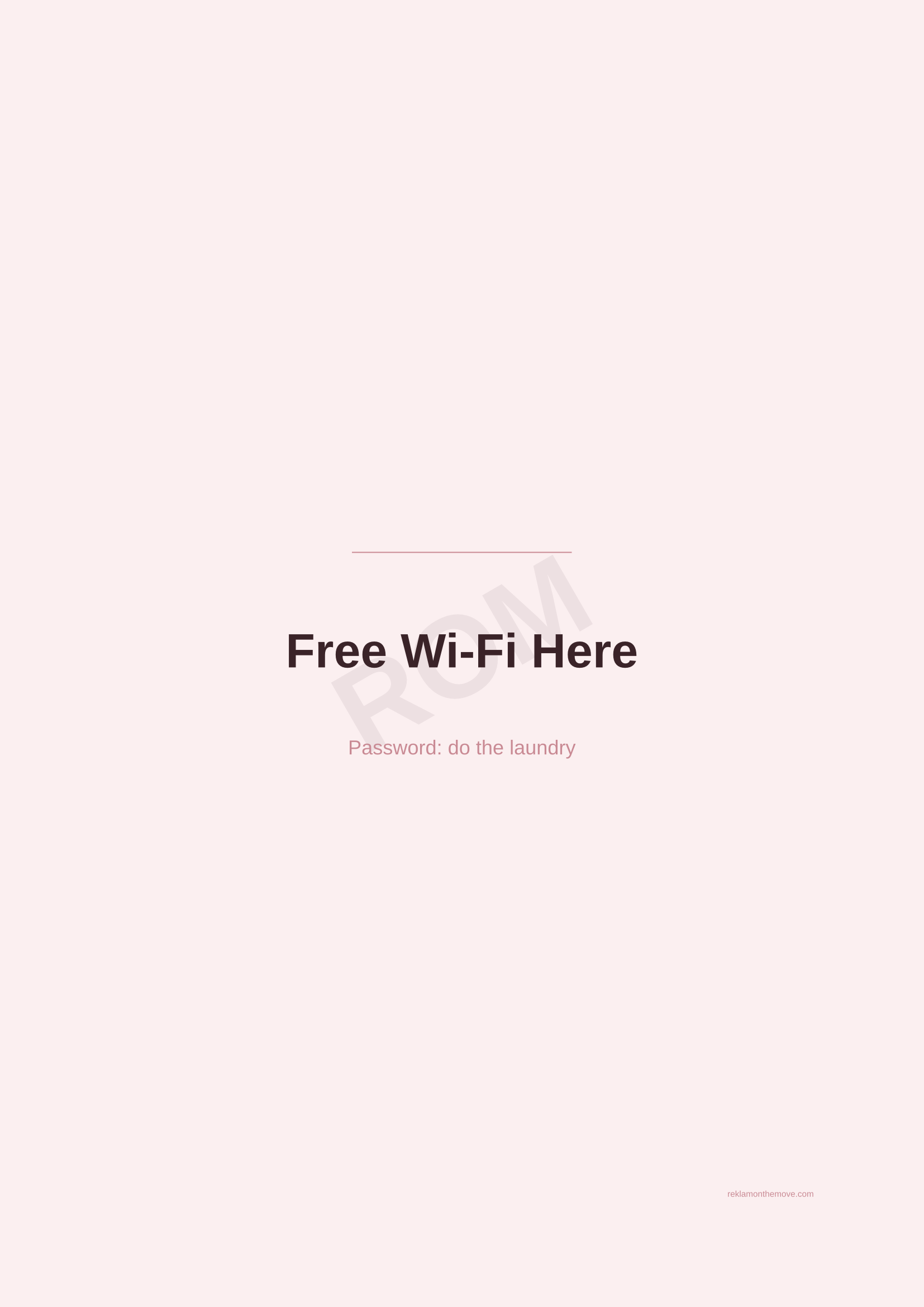Free Wi-Fi Here · Gül — ROM dijital ürün önizlemesi (filigranlı)