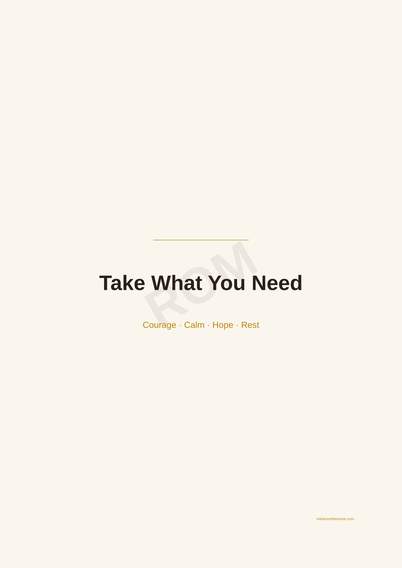 Take What You Need · Espresso — ROM dijital ürün önizlemesi (filigranlı)