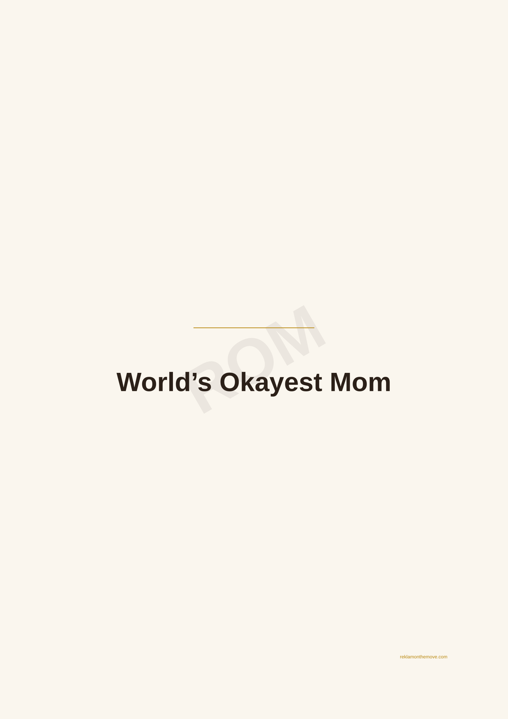 World's Okayest Mom · Espresso — ROM dijital ürün önizlemesi (filigranlı)