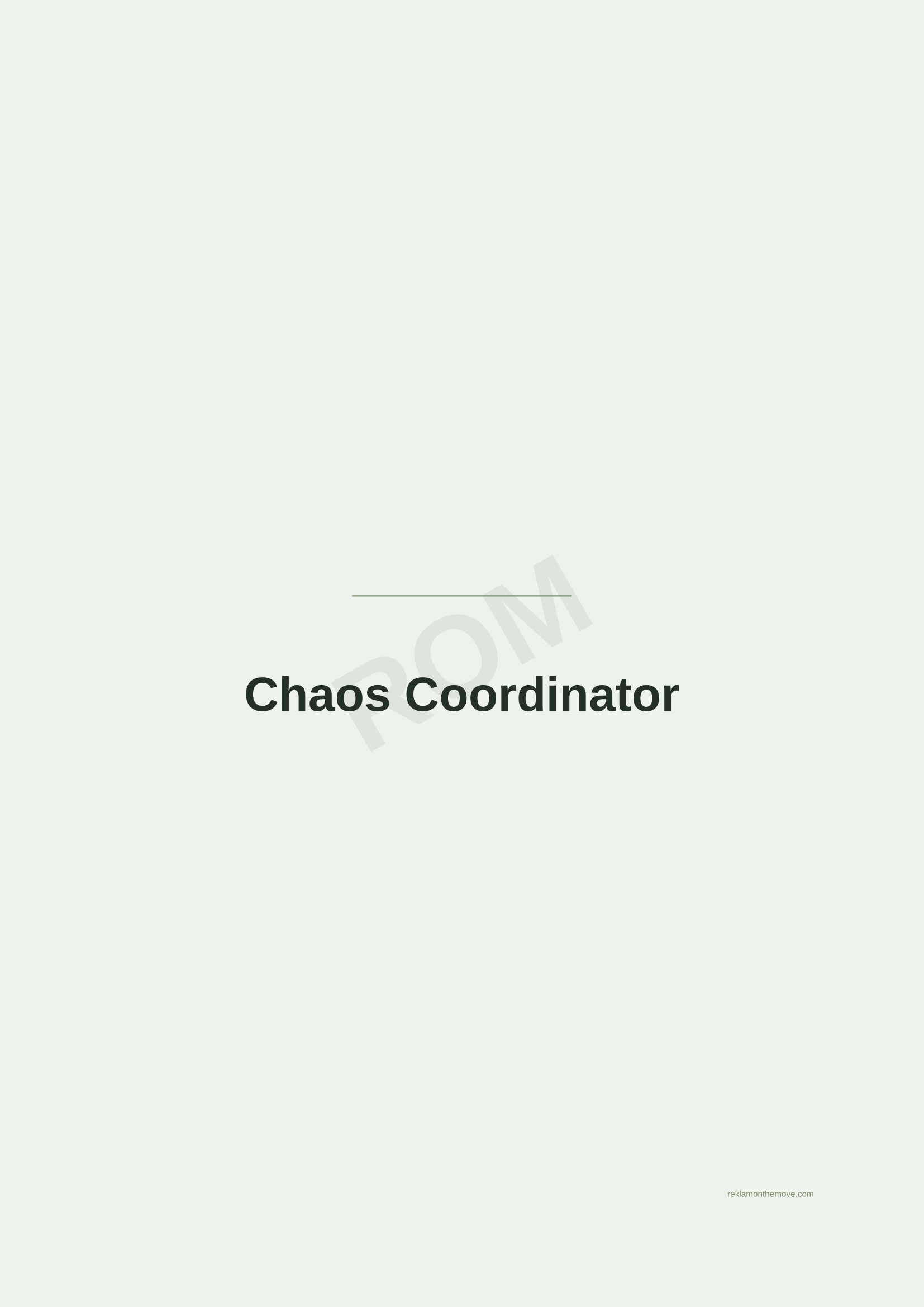 Chaos Coordinator · Adaçayı — ROM dijital ürün önizlemesi (filigranlı)