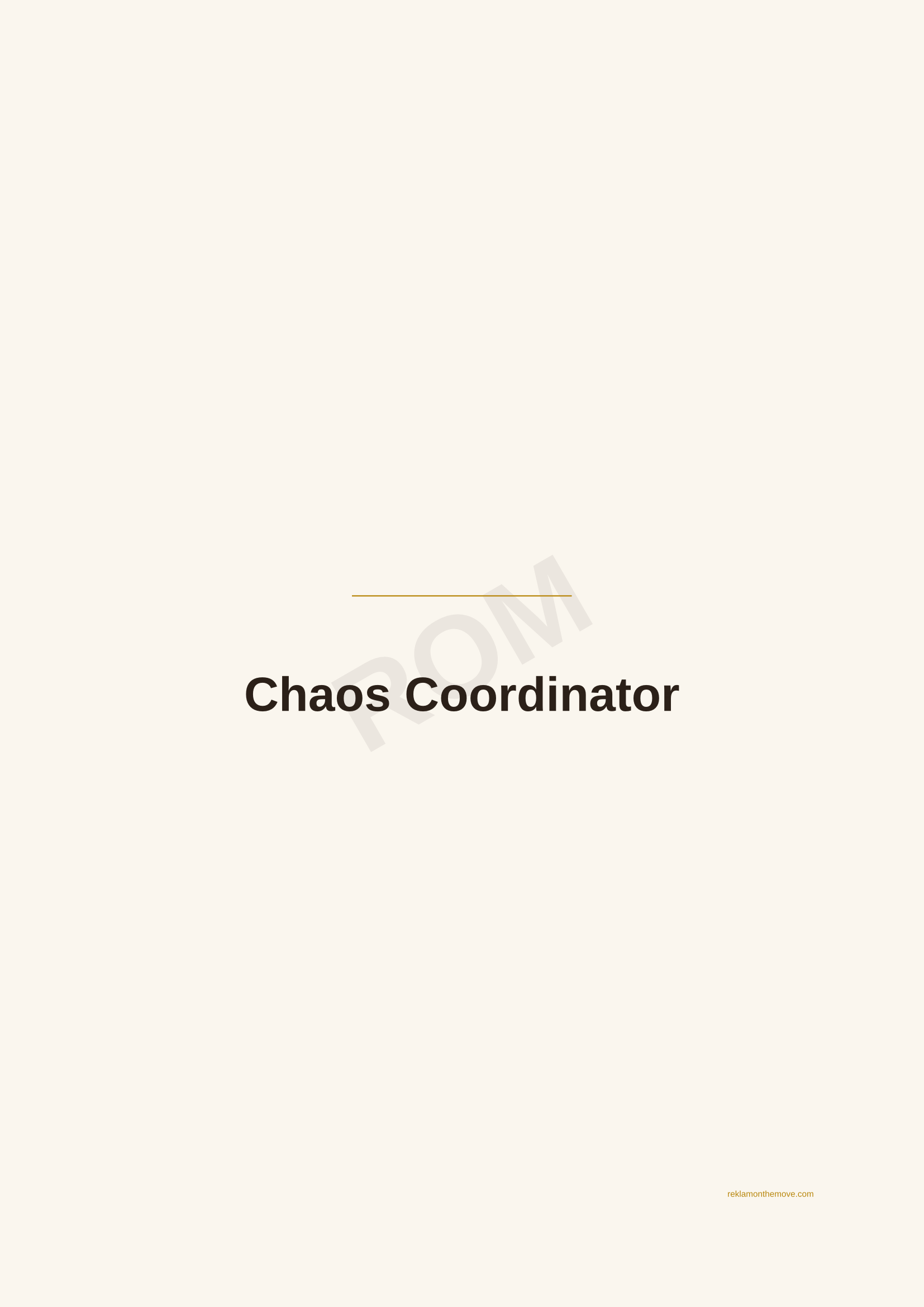 Chaos Coordinator · Espresso — ROM dijital ürün önizlemesi (filigranlı)
