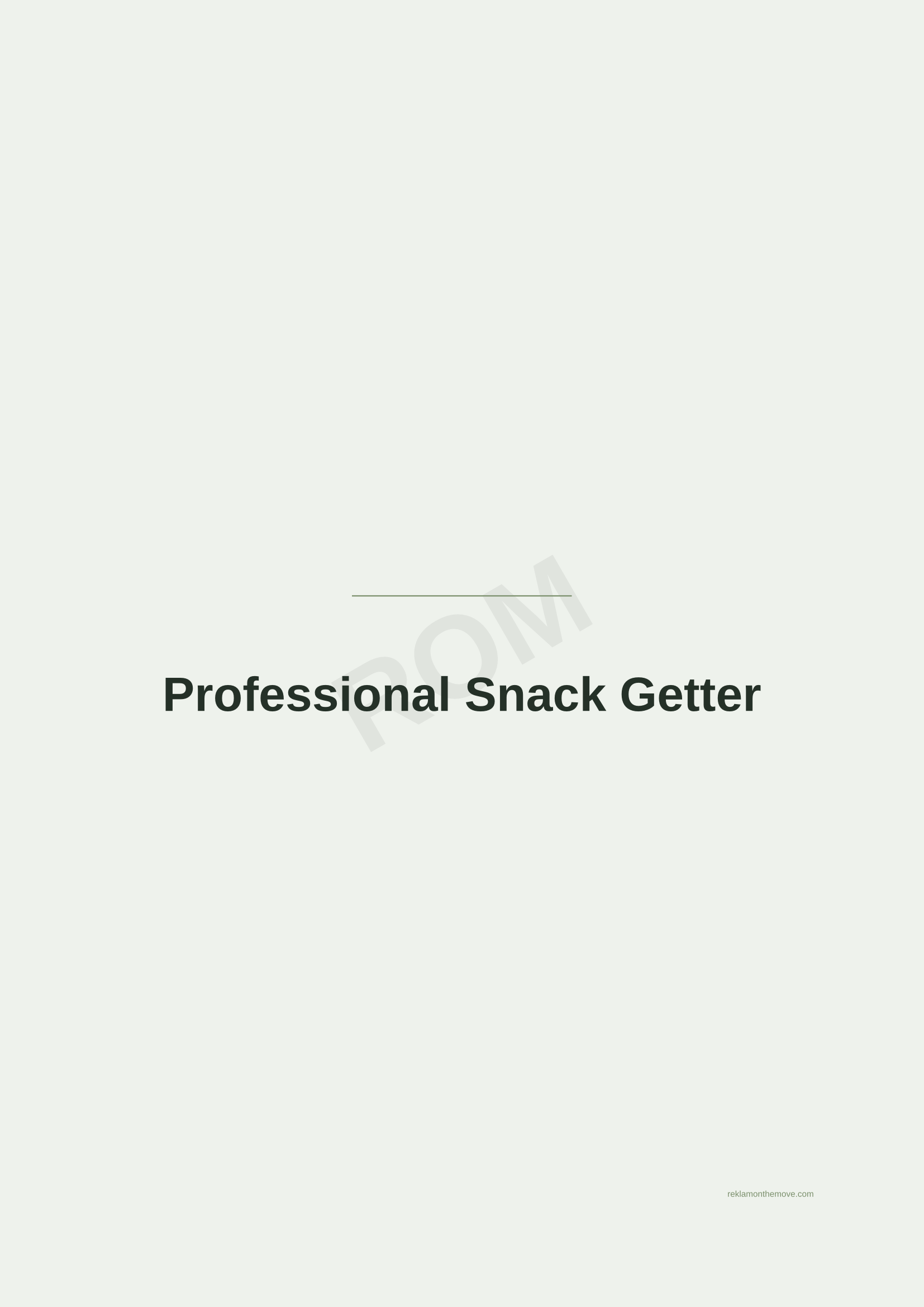 Professional Snack Getter · Adaçayı — ROM dijital ürün önizlemesi (filigranlı)